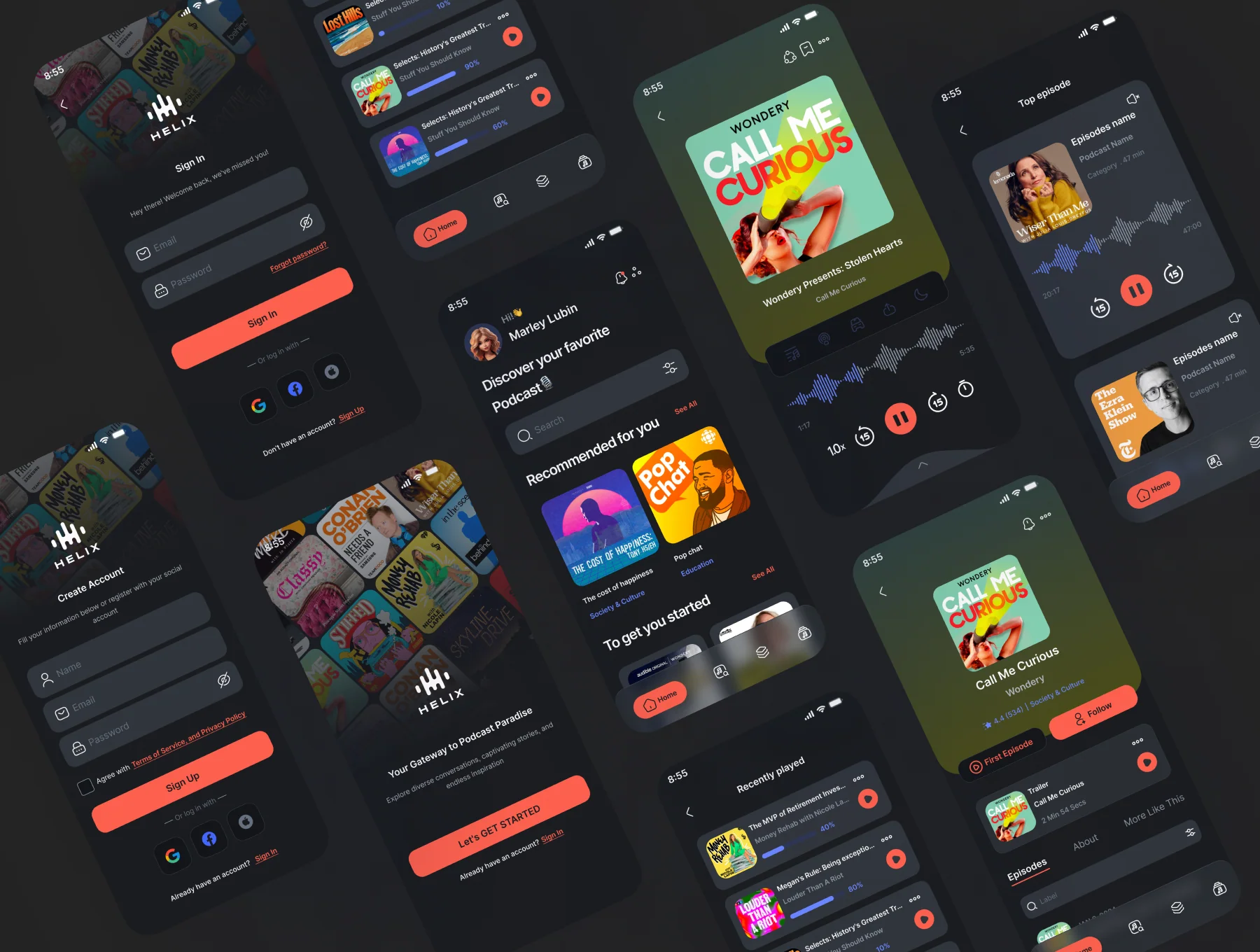 HELIX - Podcast App UI Kit 5