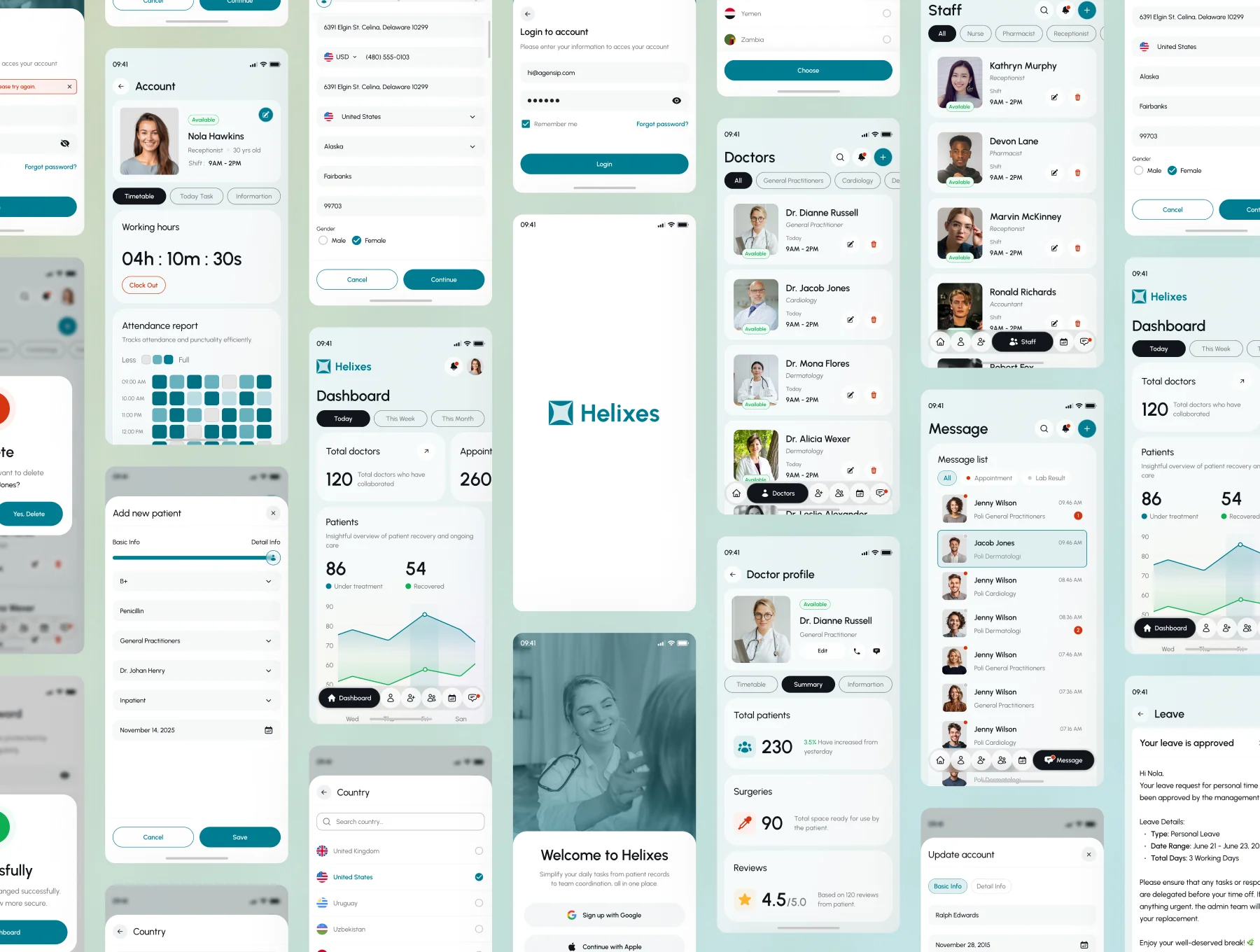 Helixes - Multipurpose Healthcare Management Dashboard App UI Kit 9