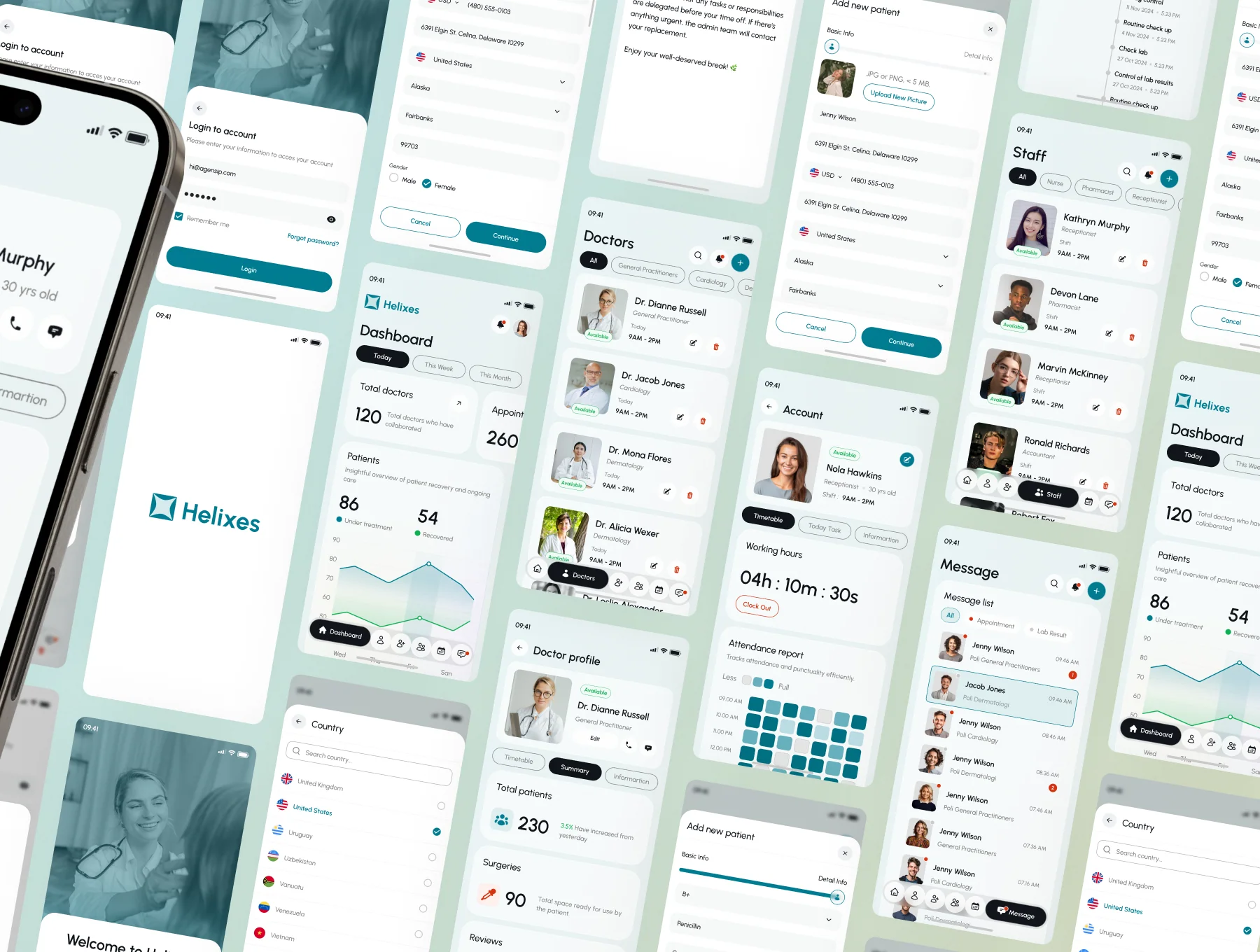 Helixes - Multipurpose Healthcare Management Dashboard App UI Kit 2