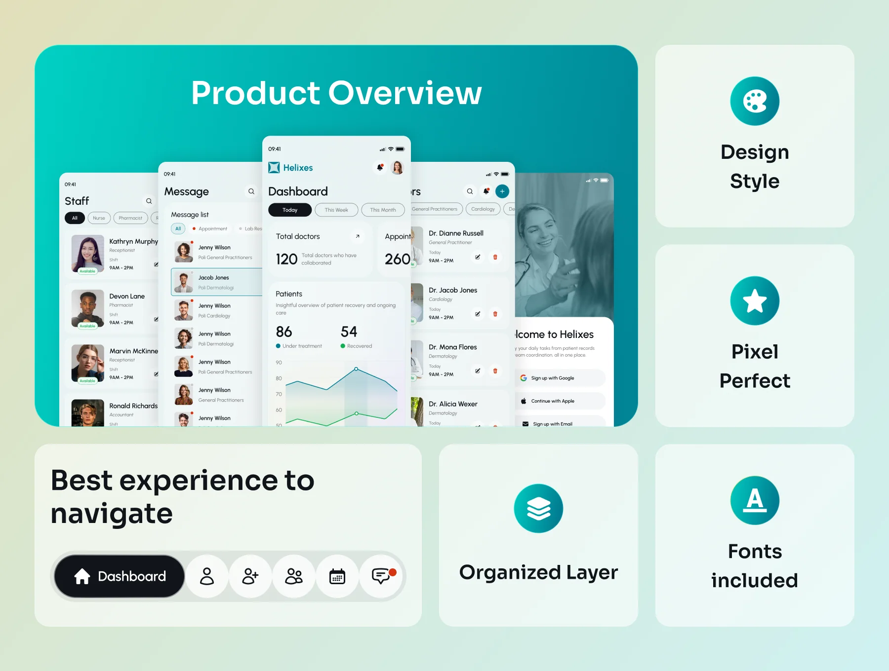 Helixes - Multipurpose Healthcare Management Dashboard App UI Kit 3