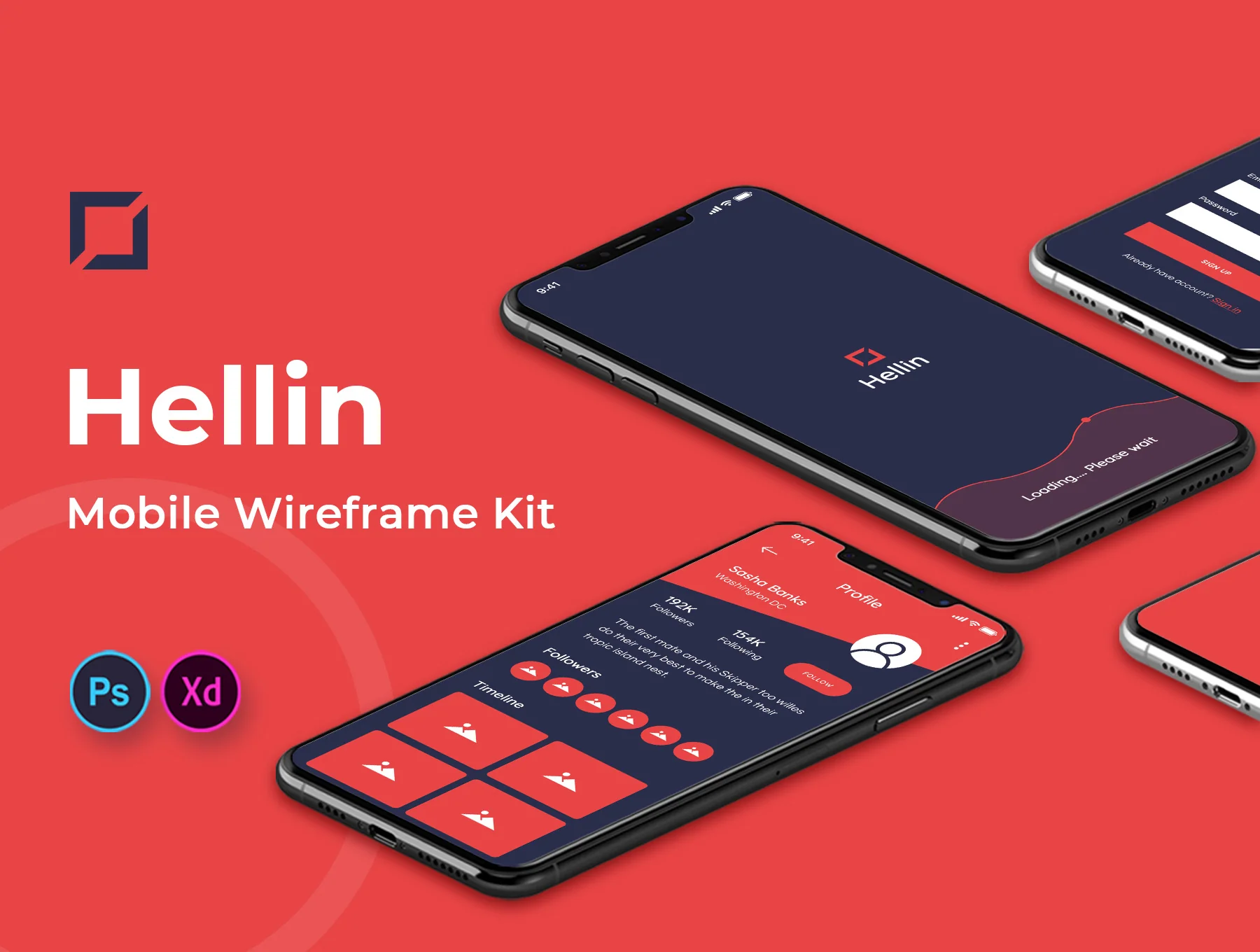 Hellin Mobile Wireframe Kit