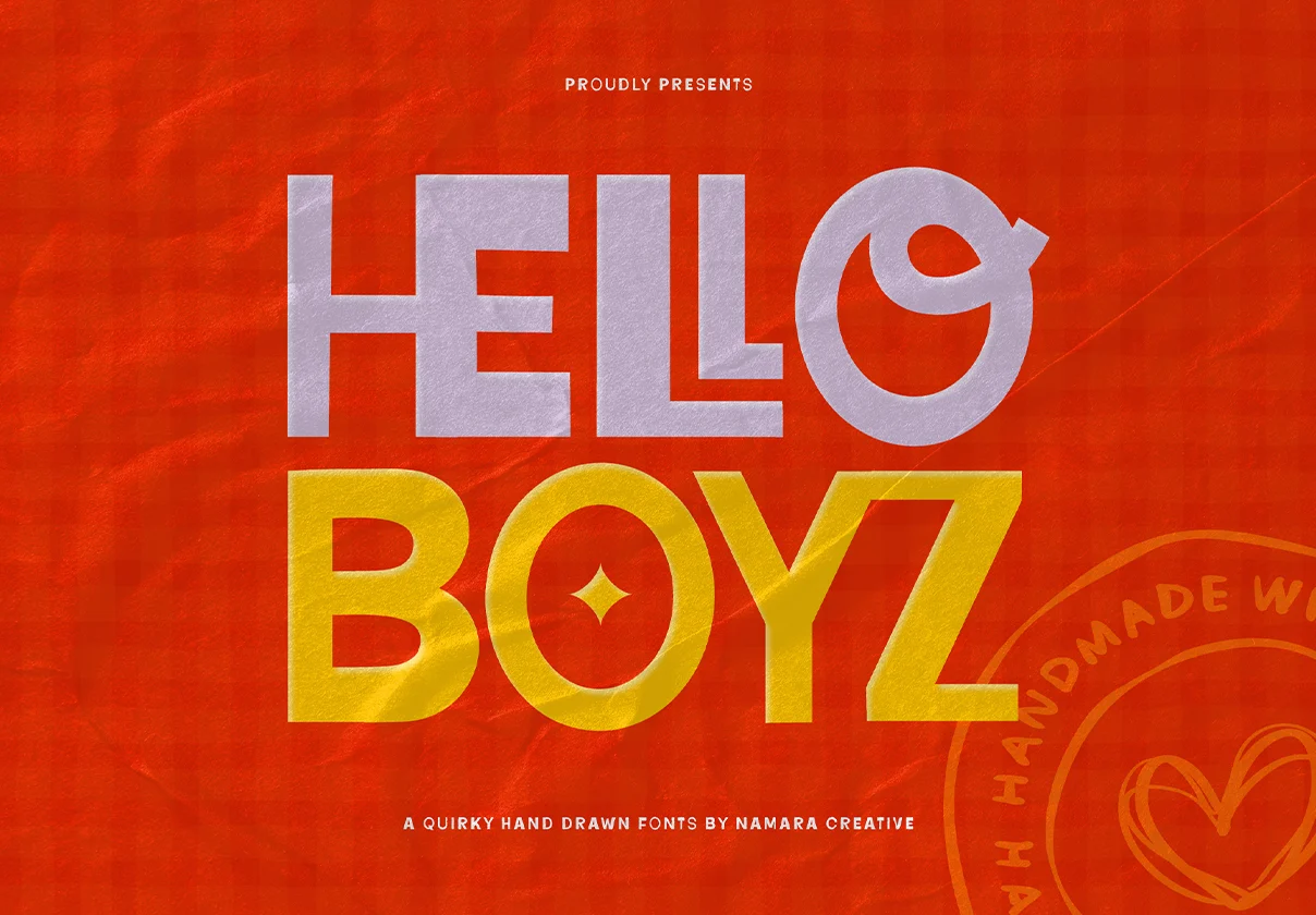 Hello Boyz - Quirky Hand Drawn Fonts