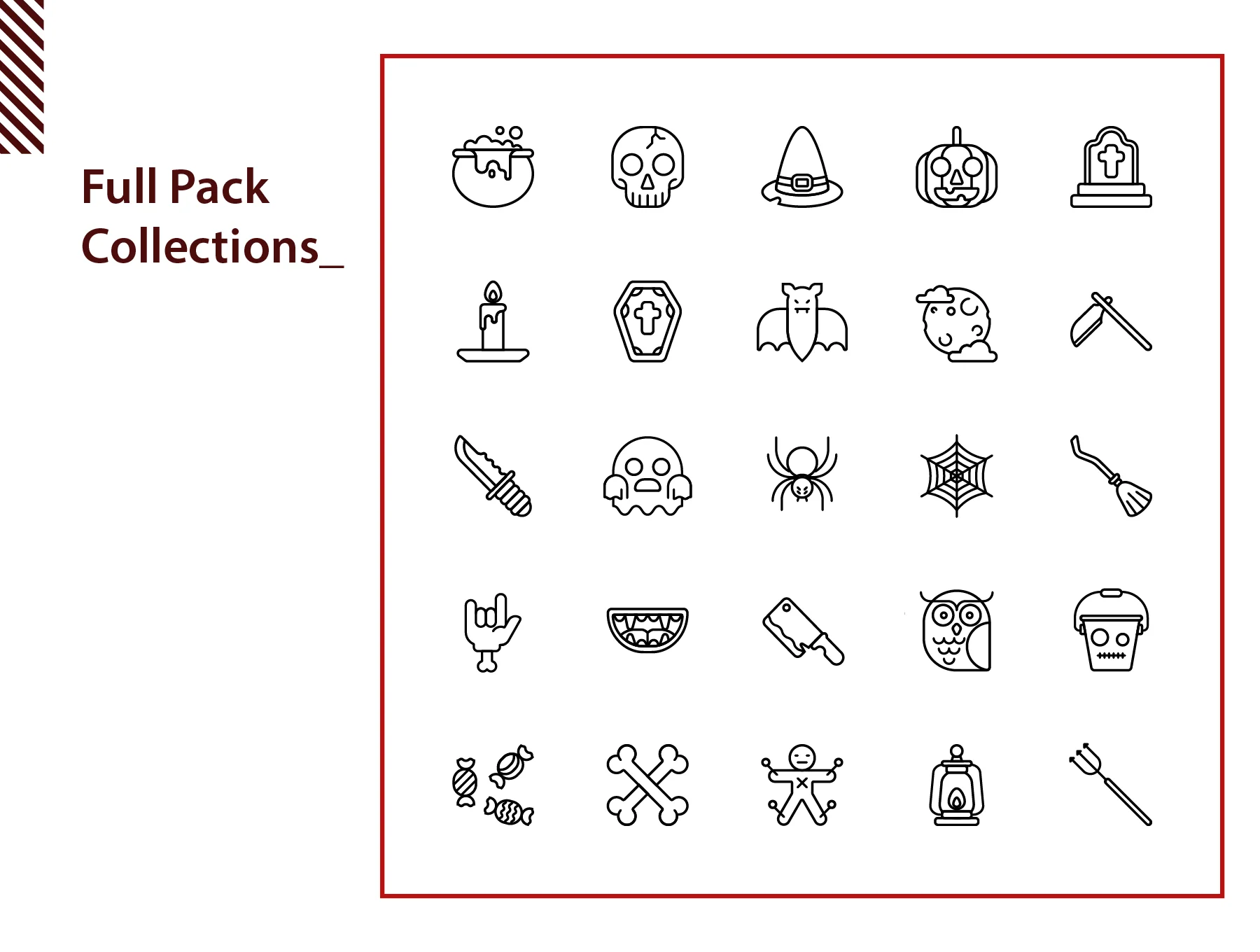 25 Helloween Lineart Icons Set 4