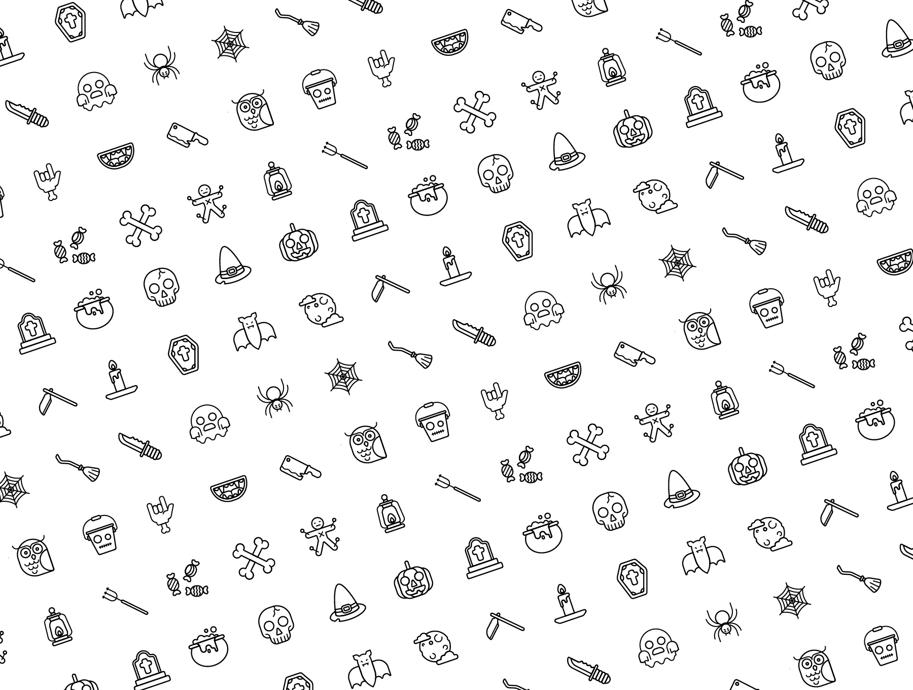 25 Helloween Lineart Icons Set 5