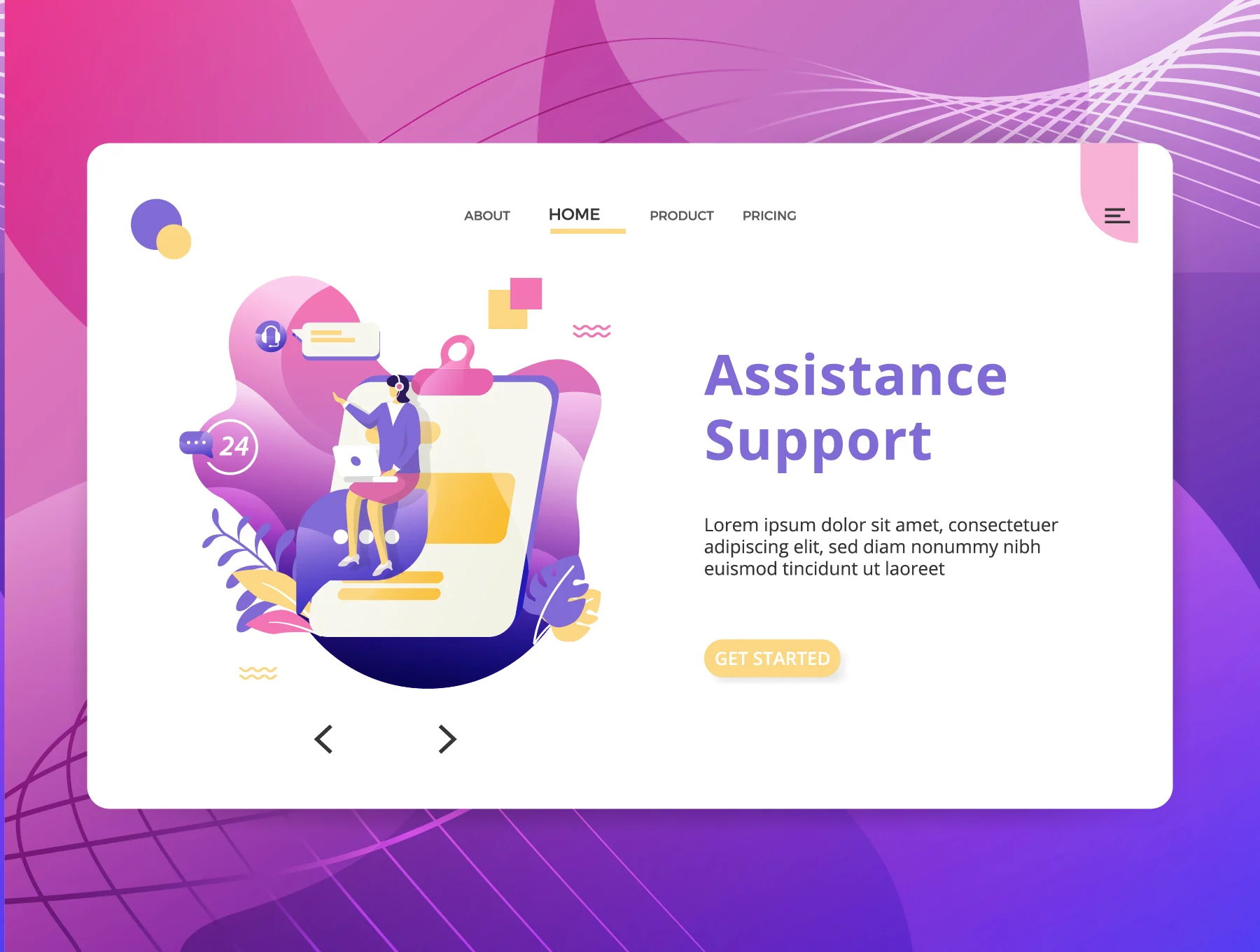 Help And Support set Illustration
