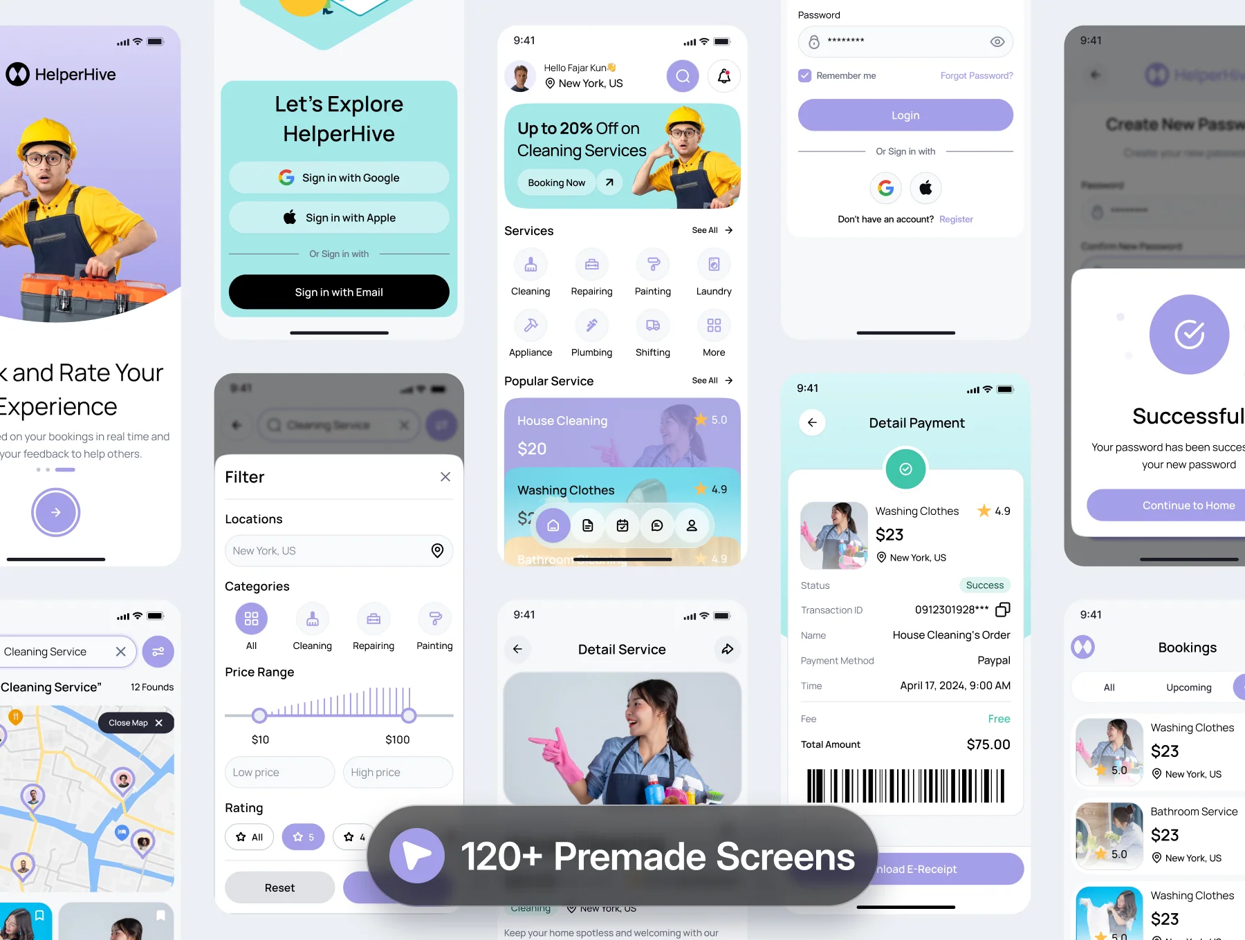 Helperhive - Home Service Mobile App UI Kit 2
