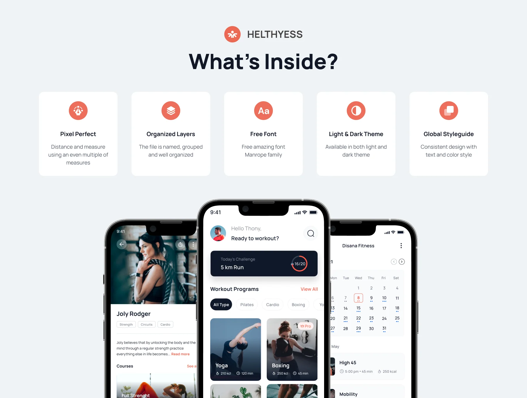 Helthyess - Fitness Mobile App UI Kit 2