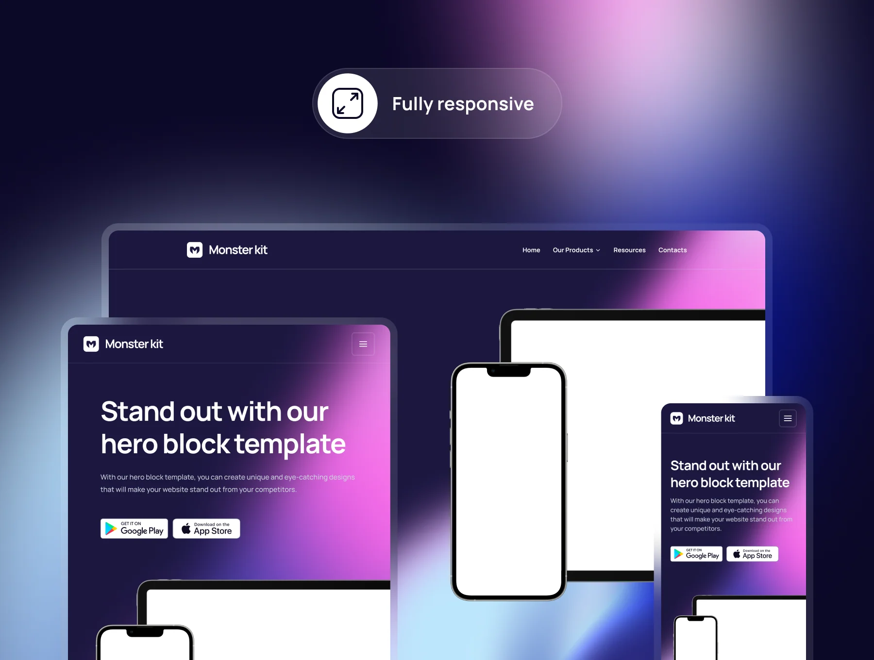 Hero UI kit template 4