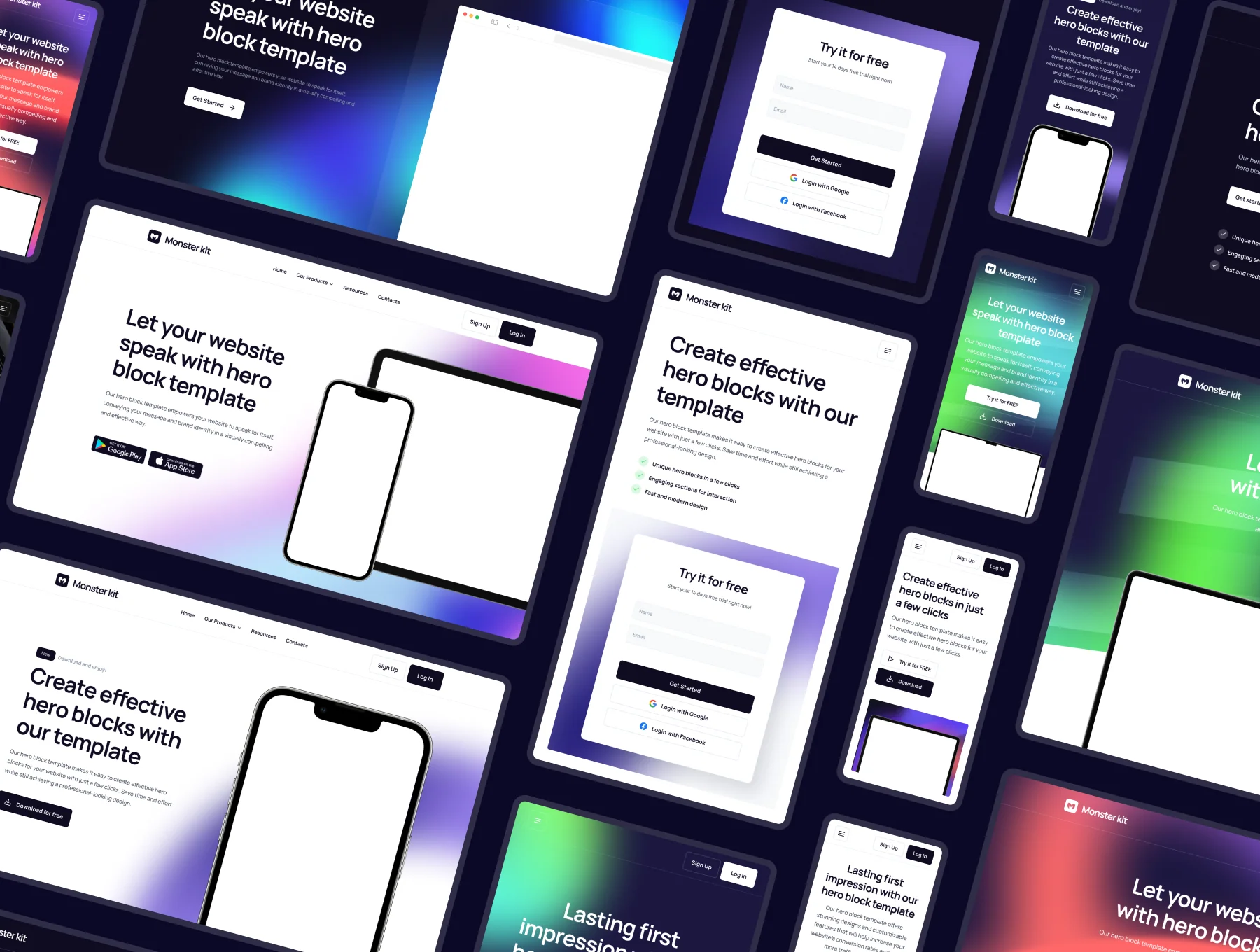 Hero UI kit template 5