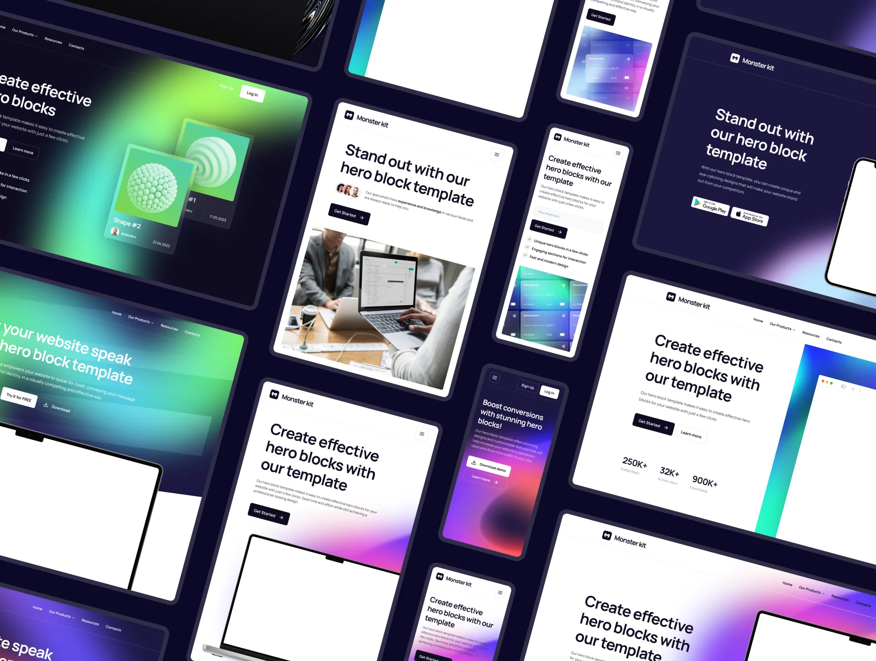 Hero UI kit template 6
