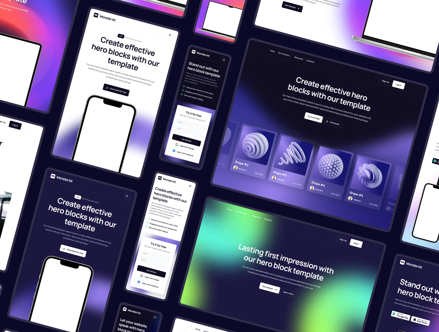 Hero UI kit template 7