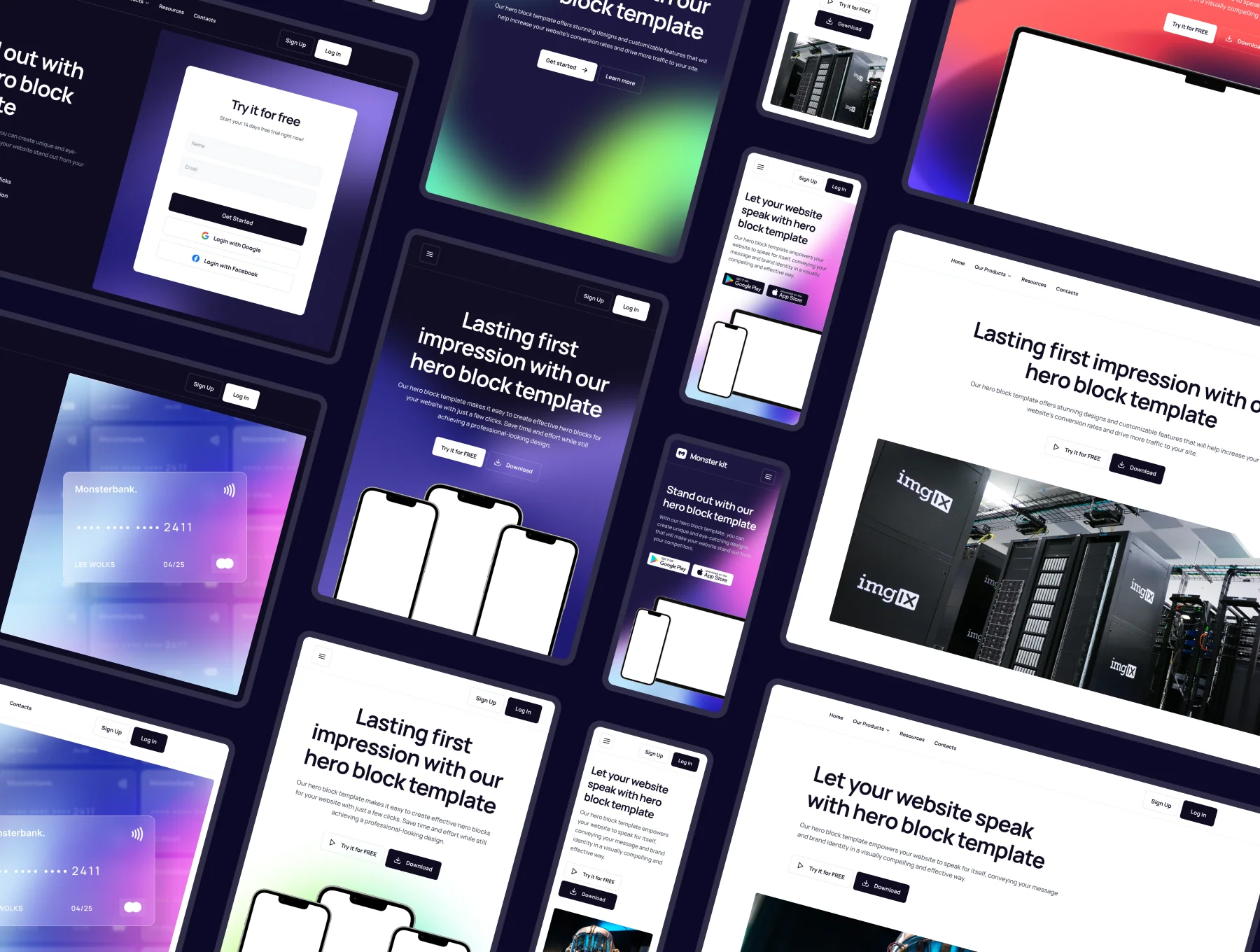 Hero UI kit template 8