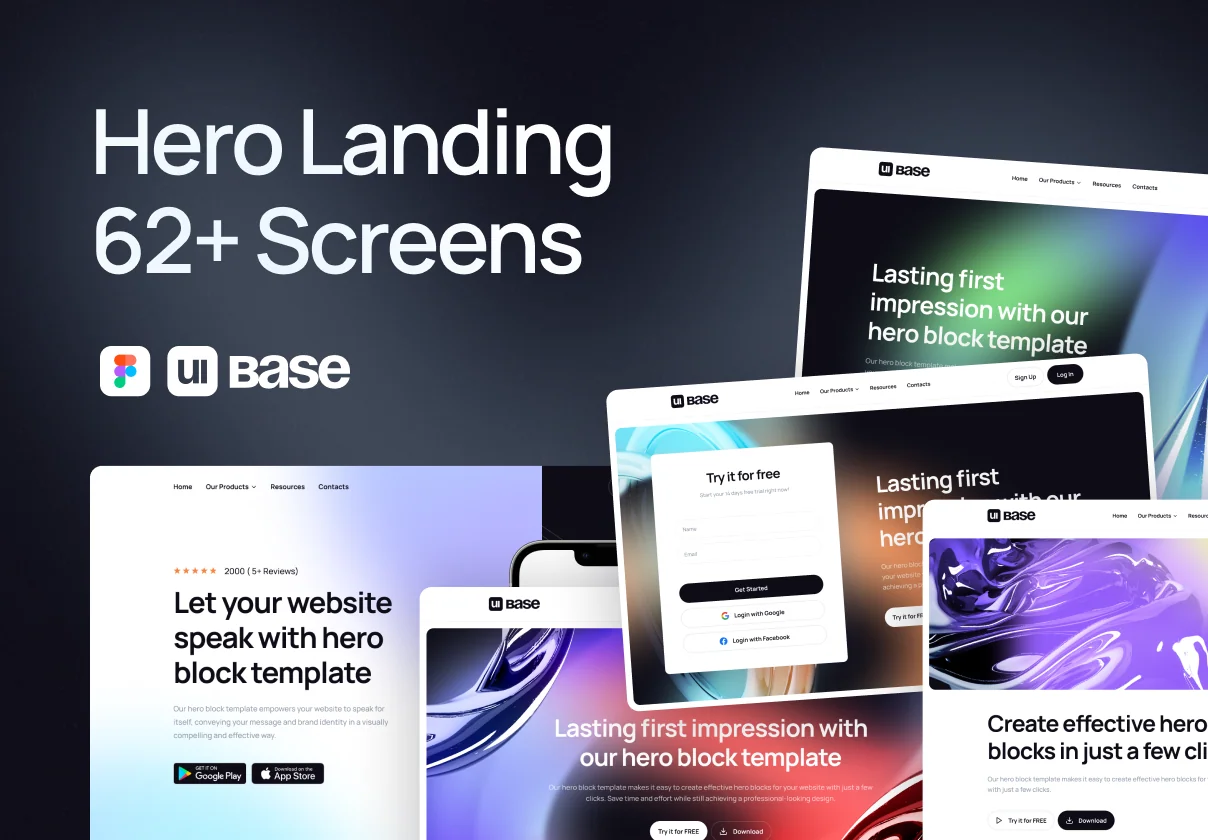 Hero Landing Page 62+ Screens