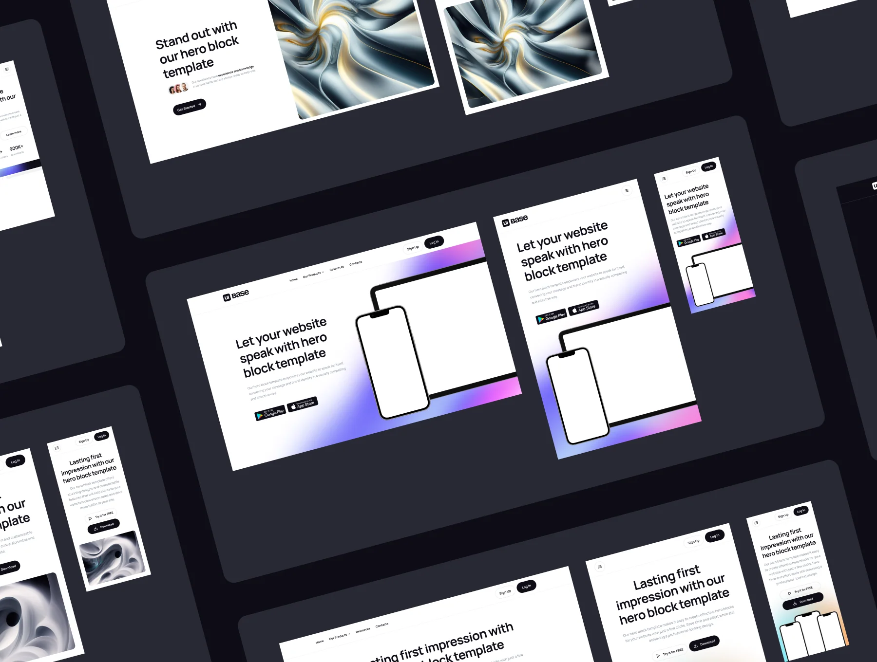 Hero Landing Page 62+ Screens 6