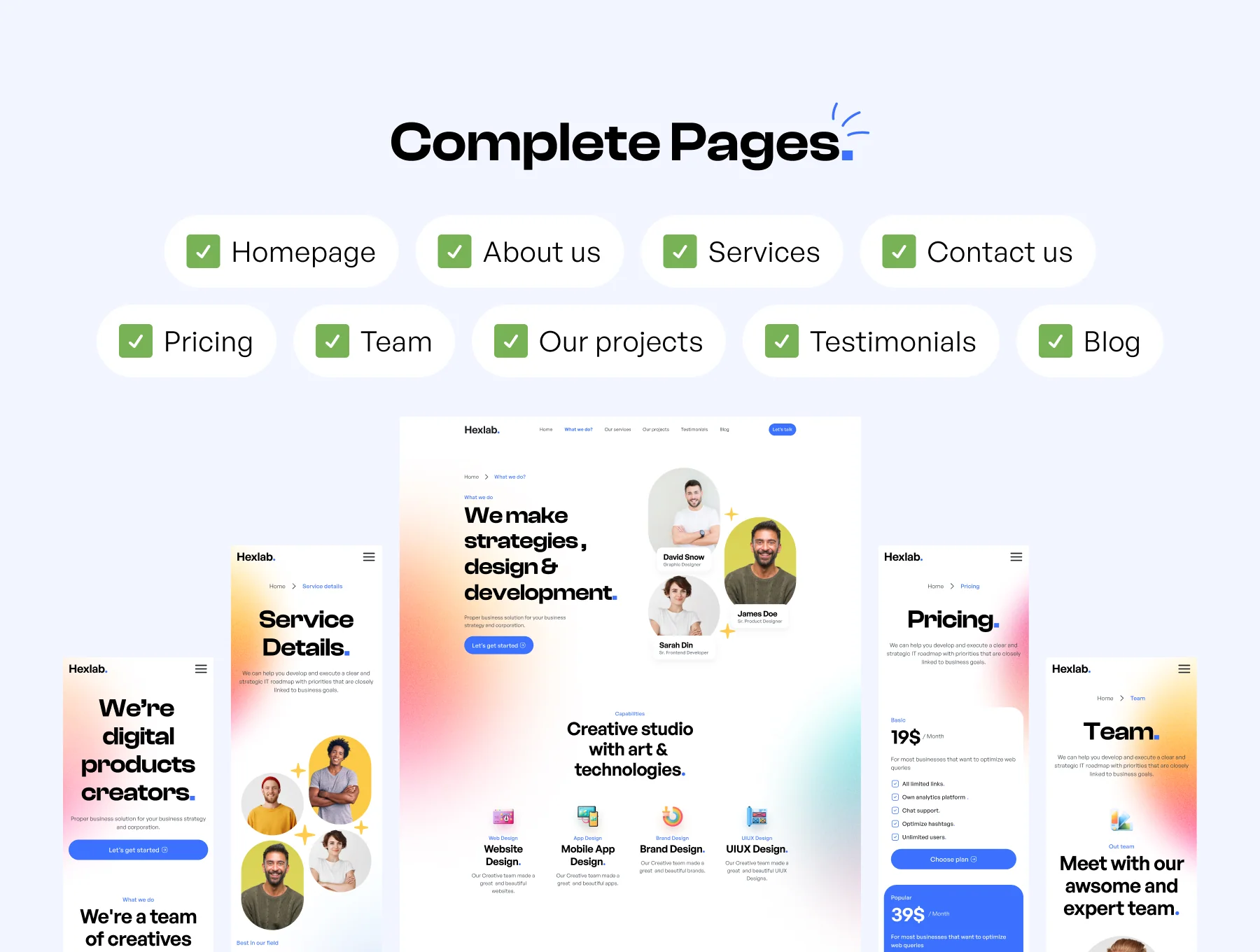 HexLab - Digital Marketing Agency Website UI Kit 3