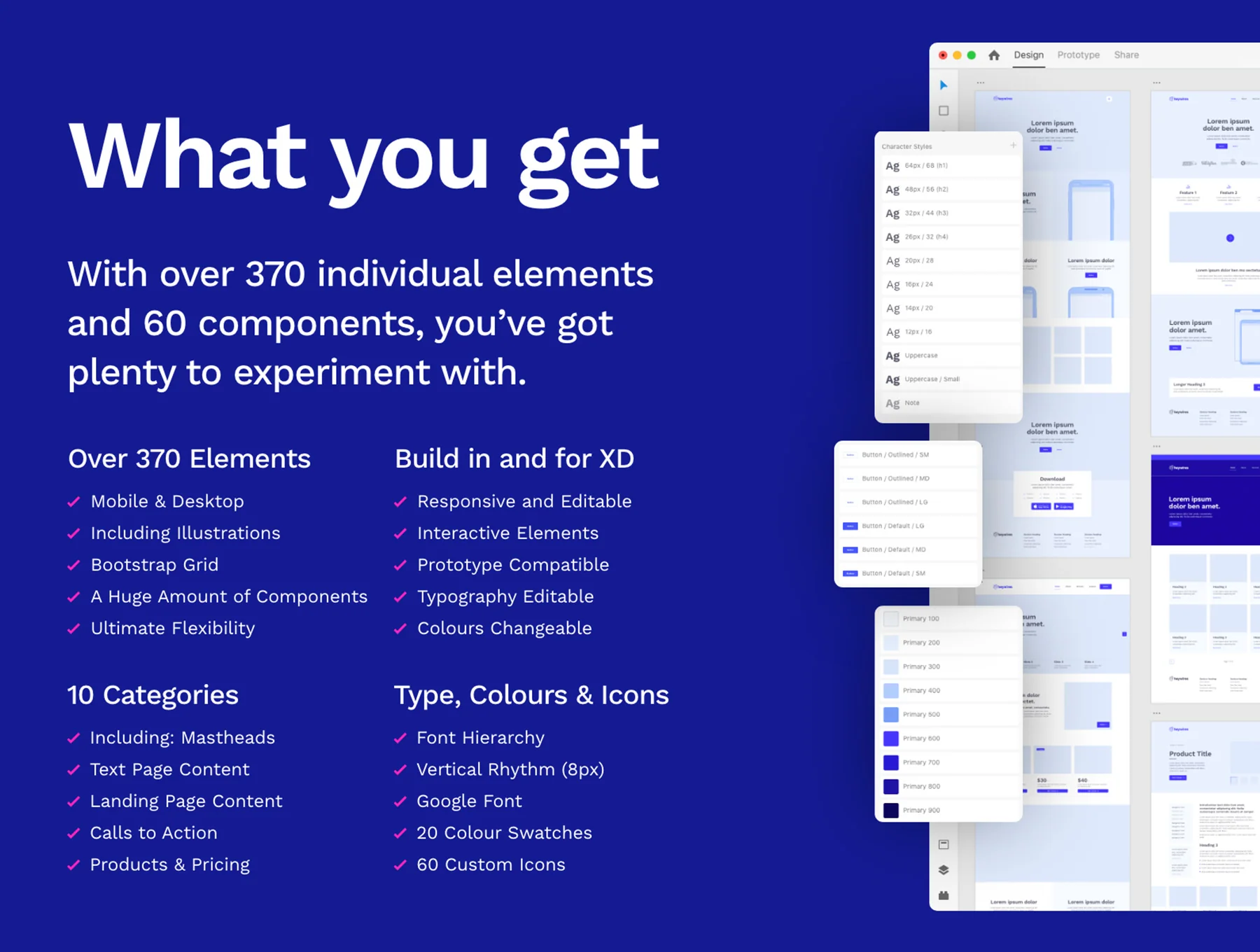 heywires - Adobe XD Wireframe Kit 2