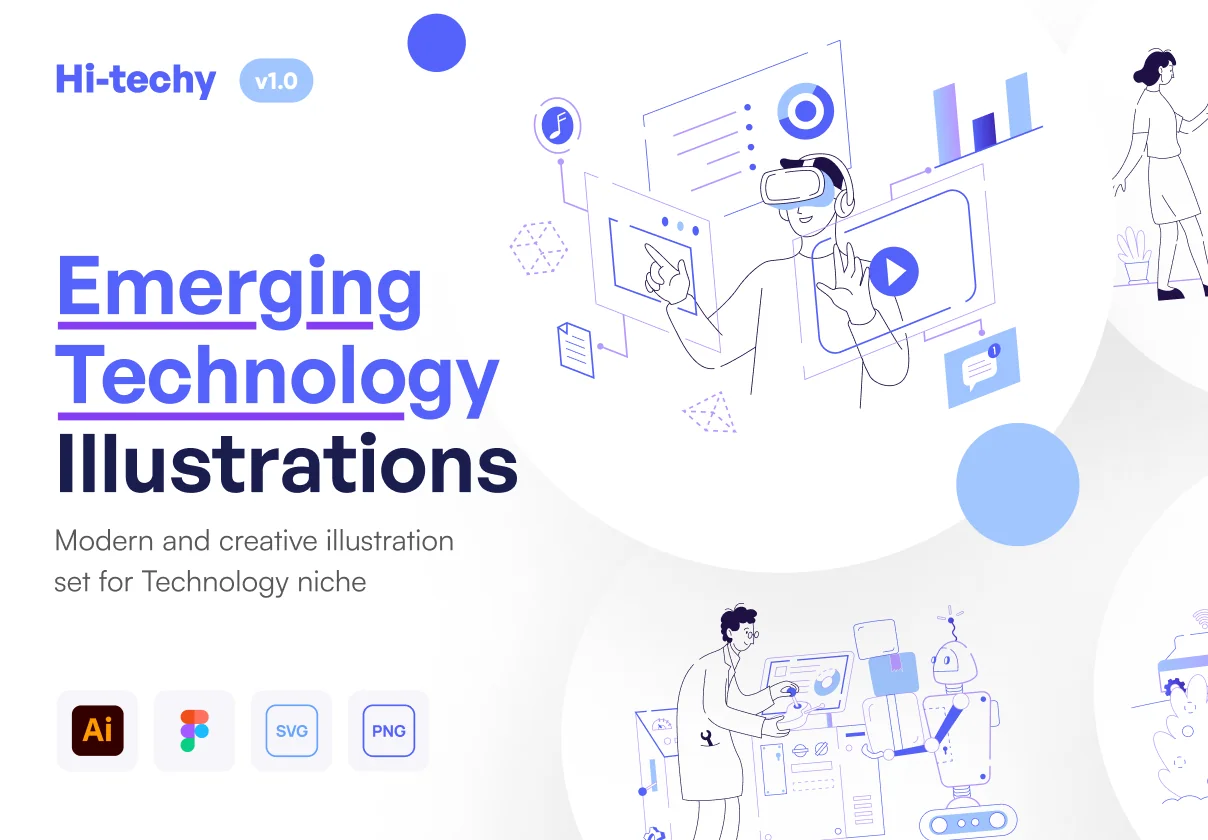 Hi-Techy - Emerging Technology Illustration Set