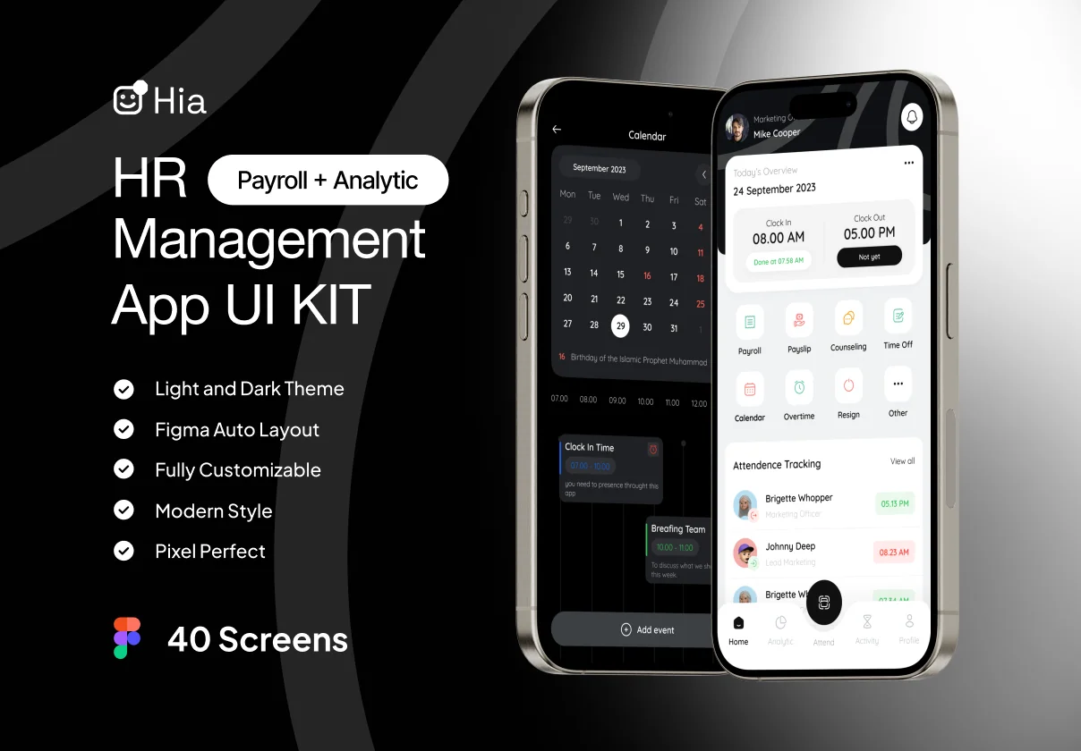 Hia - HR Management App UI KIT