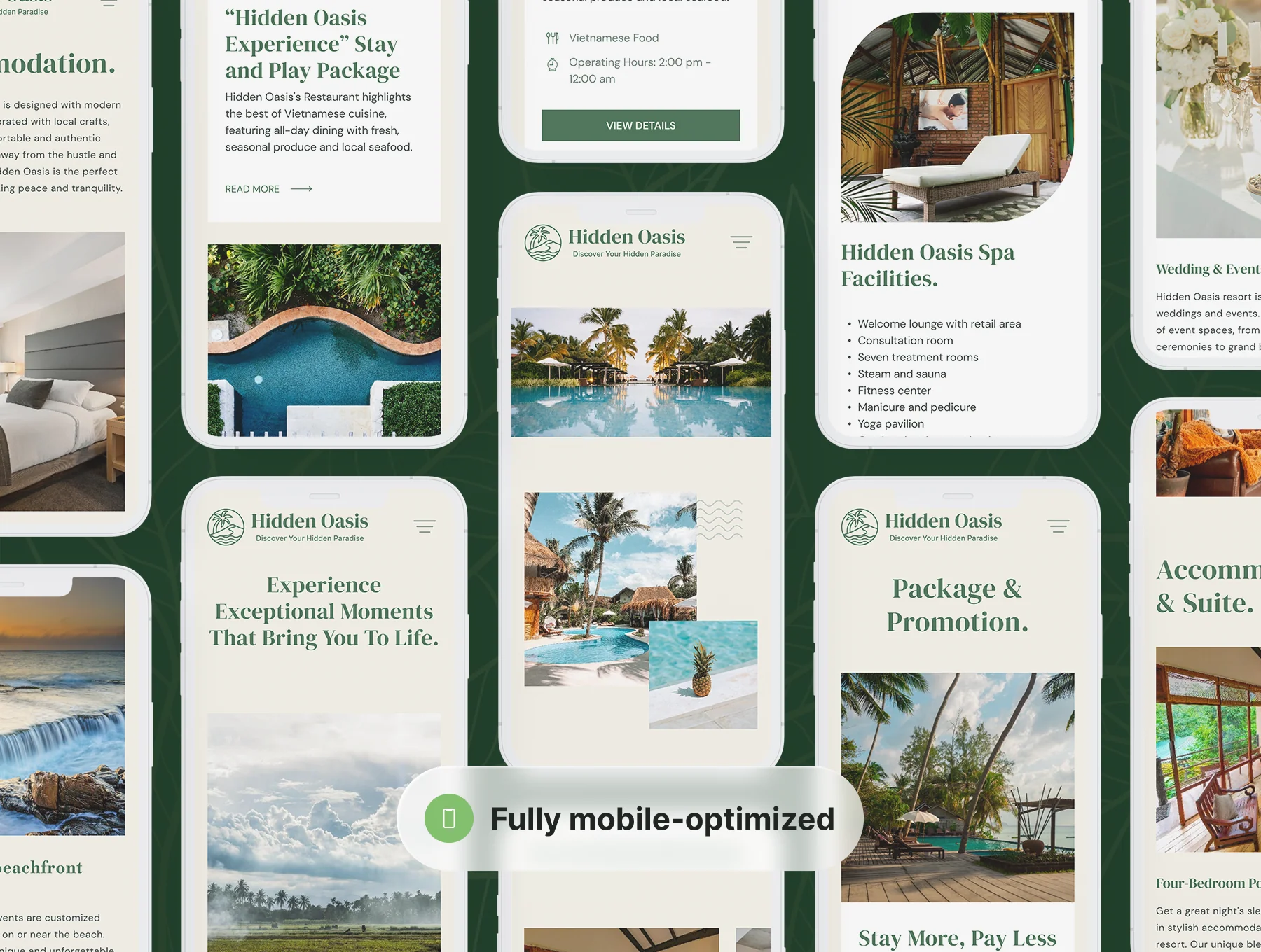 Hidden Oasis - Hotel & Resort Website Coded Template 4