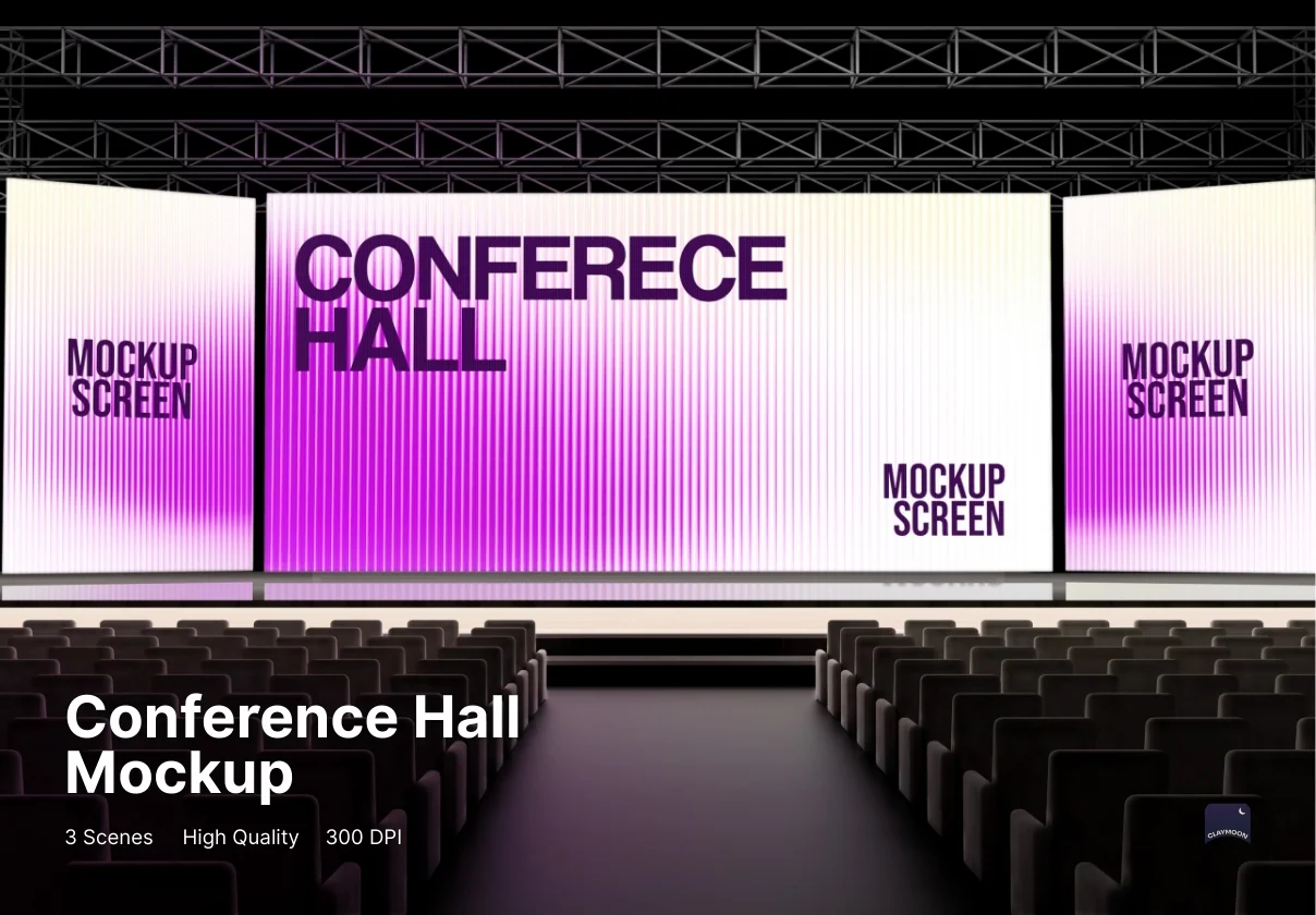 High-Quality Conference Hall Stage Mockup
