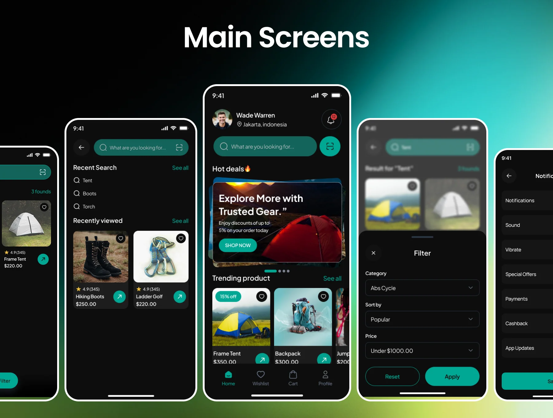 Hikzen Hiking Equipment Shop App Ui Kit 5