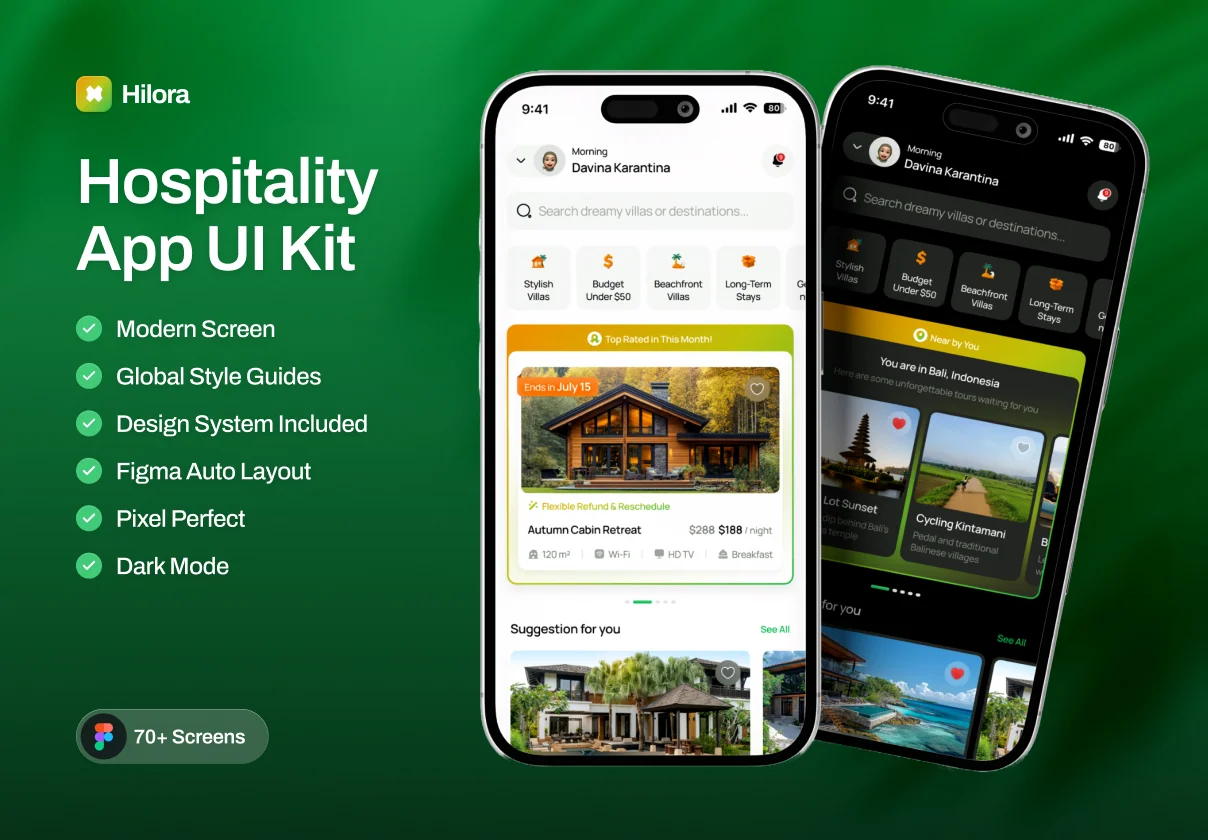 Hilora – Hospitality App UI Kit