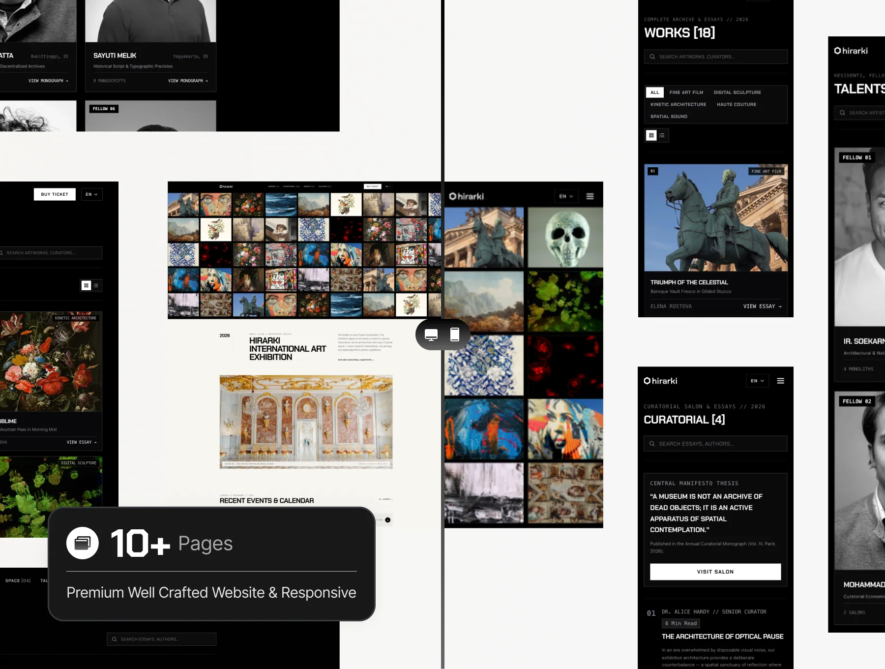 Hirarki — Luxury Museum, Fine Art & Exhibition Next.js 16 Template 3
