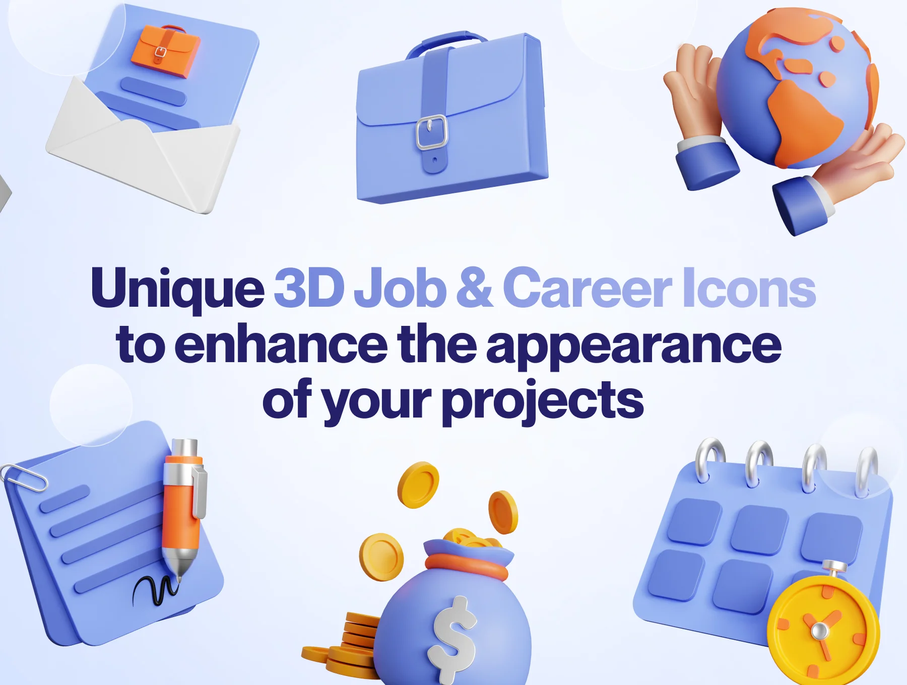 Hirely - 3D Job & Career Icon Set 2