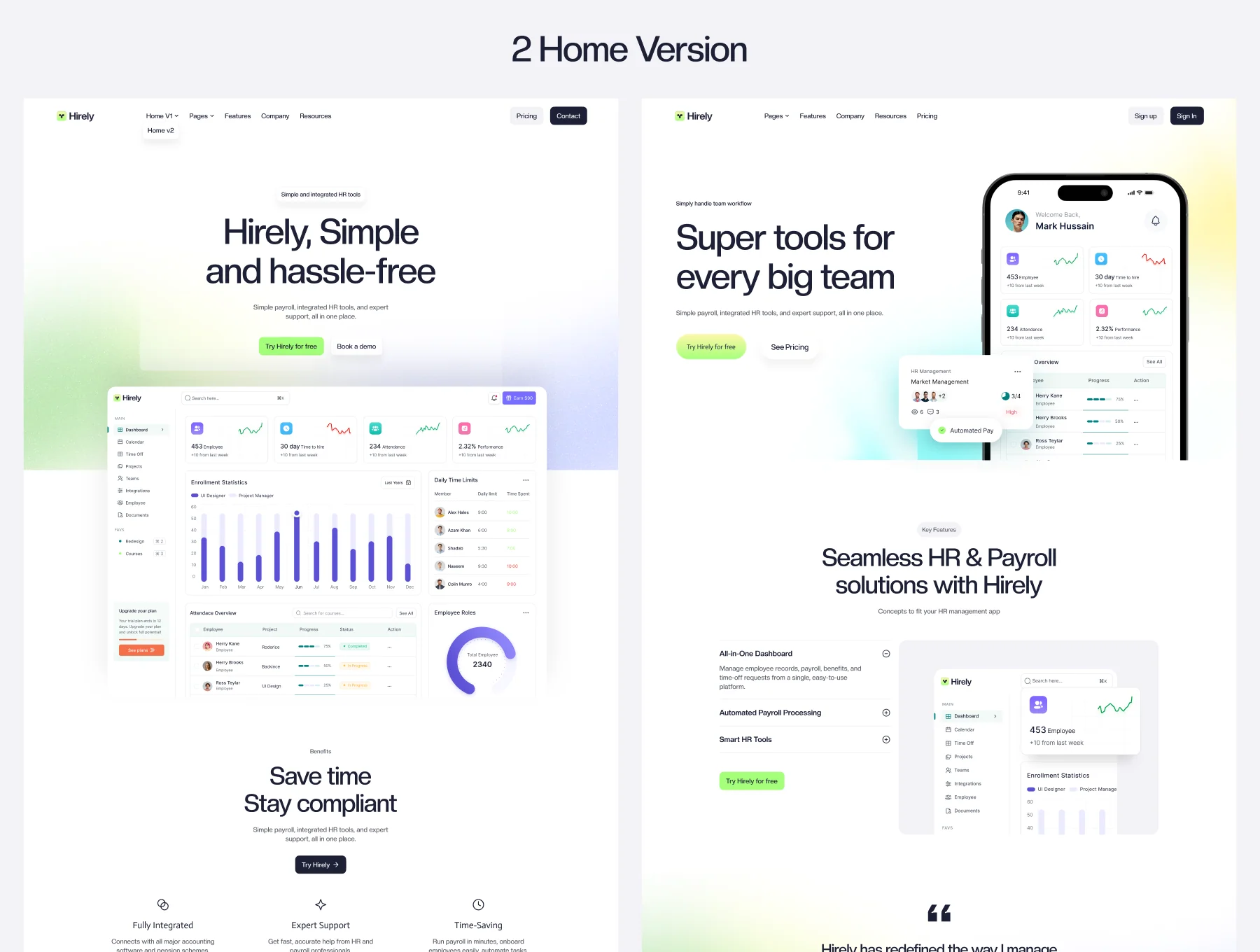Hirely - FIintech SAAS Website 2