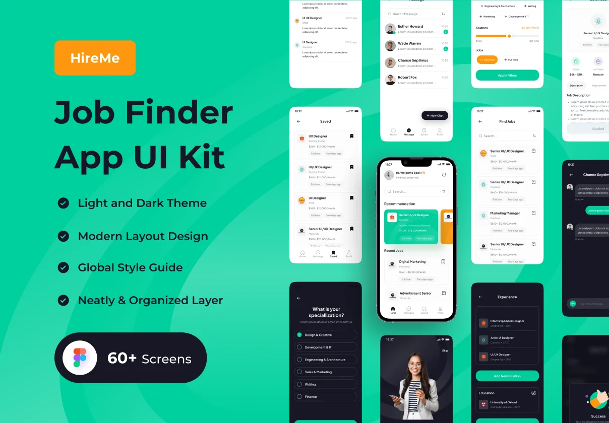 HireMe - Job Finder App UI Kit