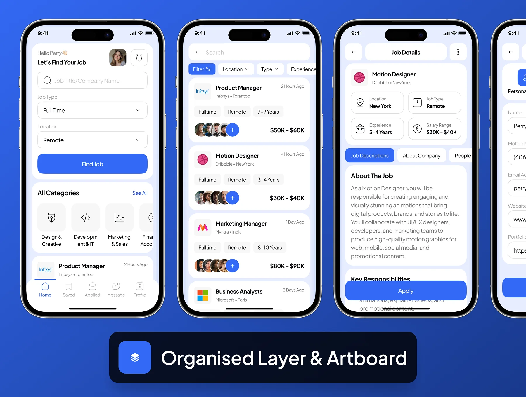 HireNEST - Job Finder App UI Kit 3