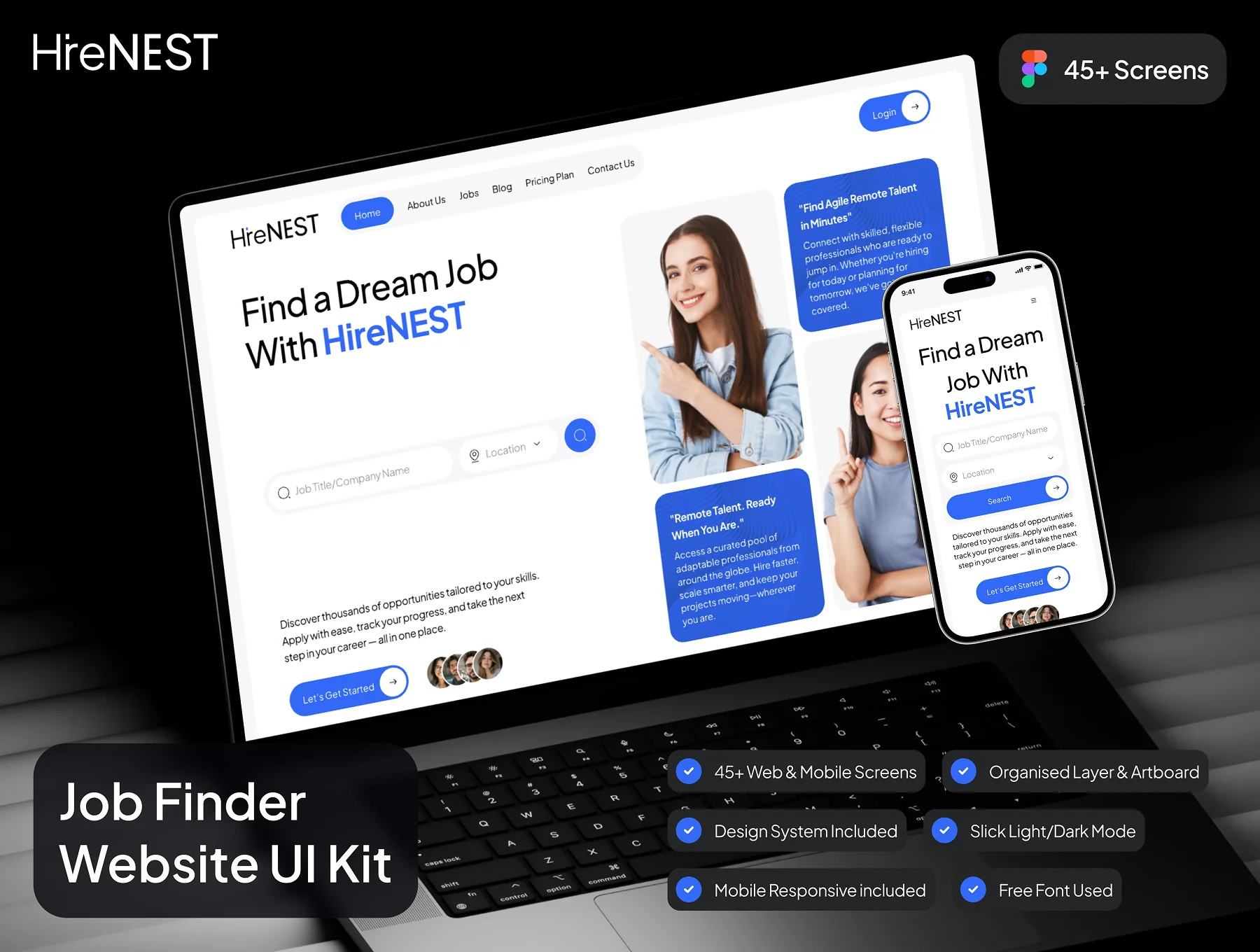 HireNEST - Job Finder Website UI Kit