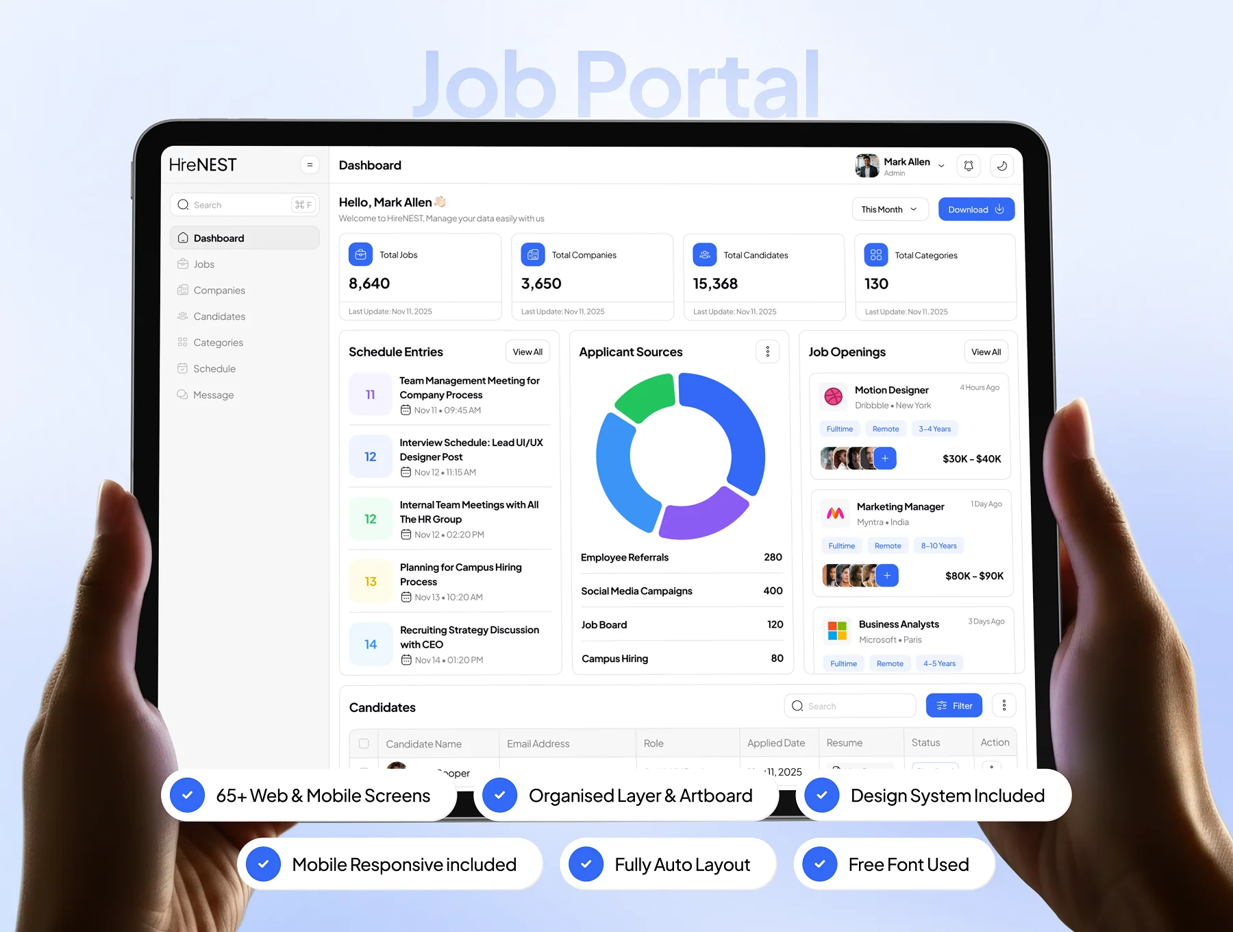 HireNEST - Job Portal Dashboard Admin UI Kit