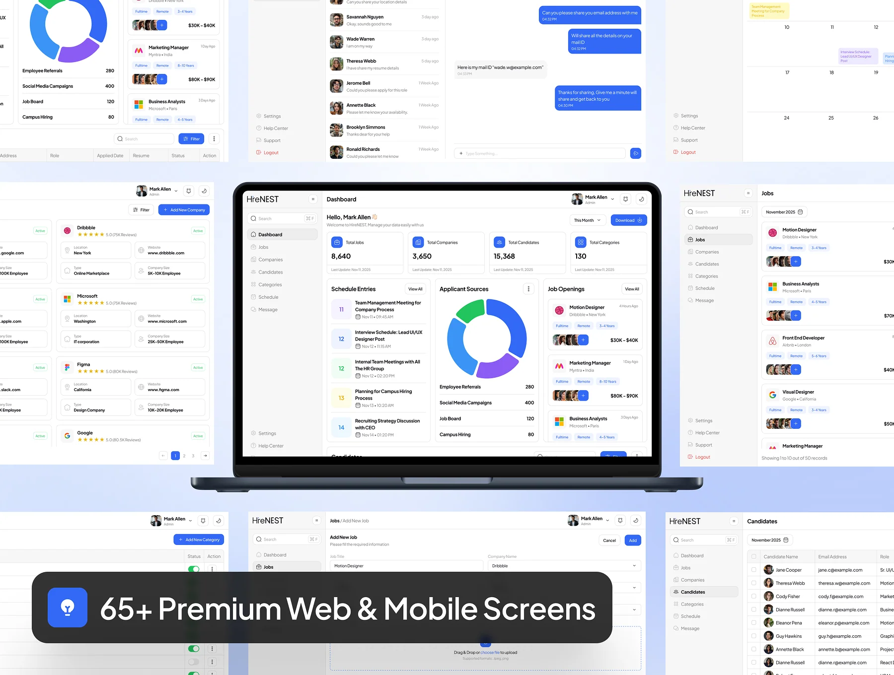 HireNEST - Job Portal Dashboard Admin UI Kit 3