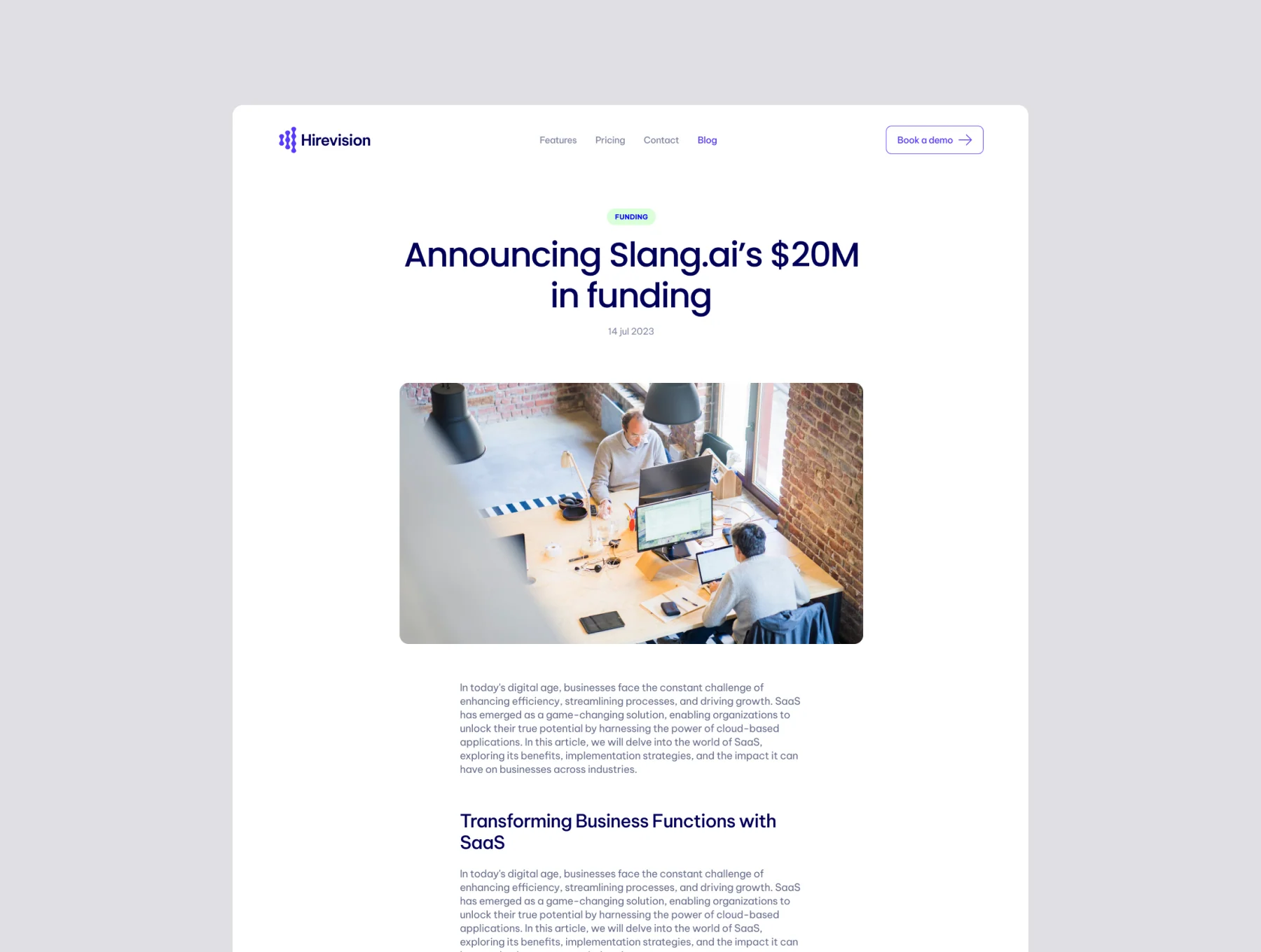 Hirevision Framer Template 5