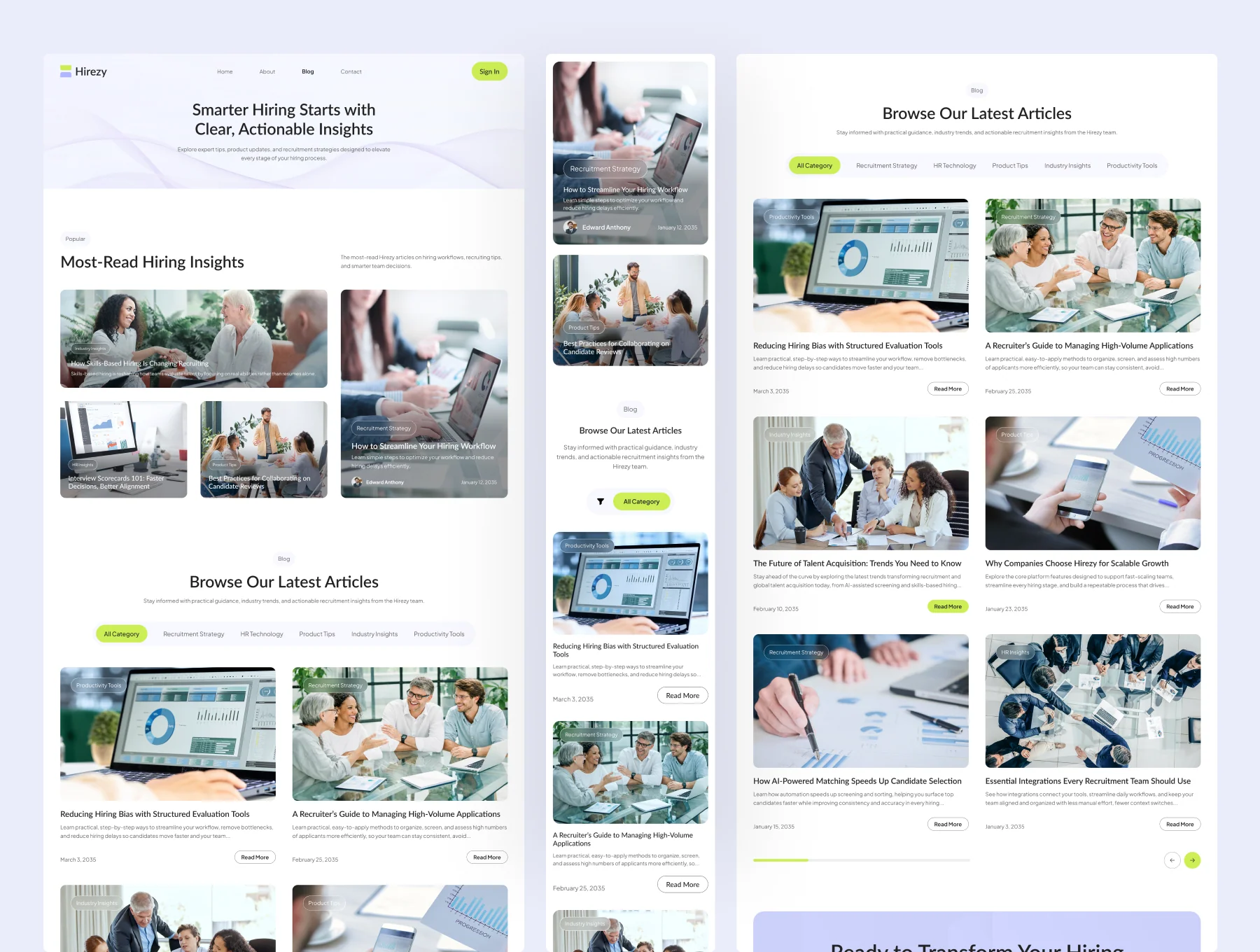 Hirezy - Recruitment SaaS Website UI Figma Template 3