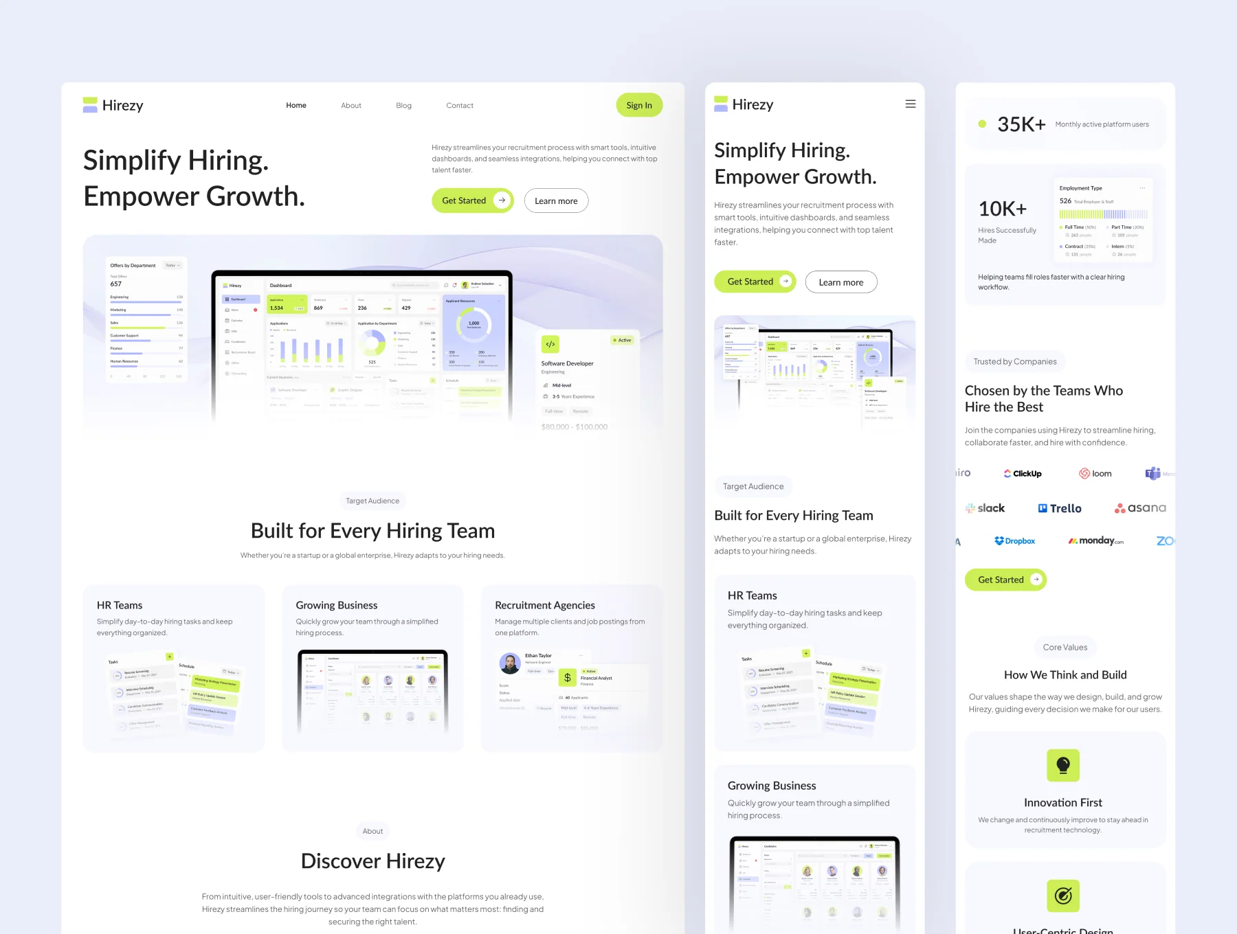 Hirezy - Recruitment SaaS Website UI Figma Template 6