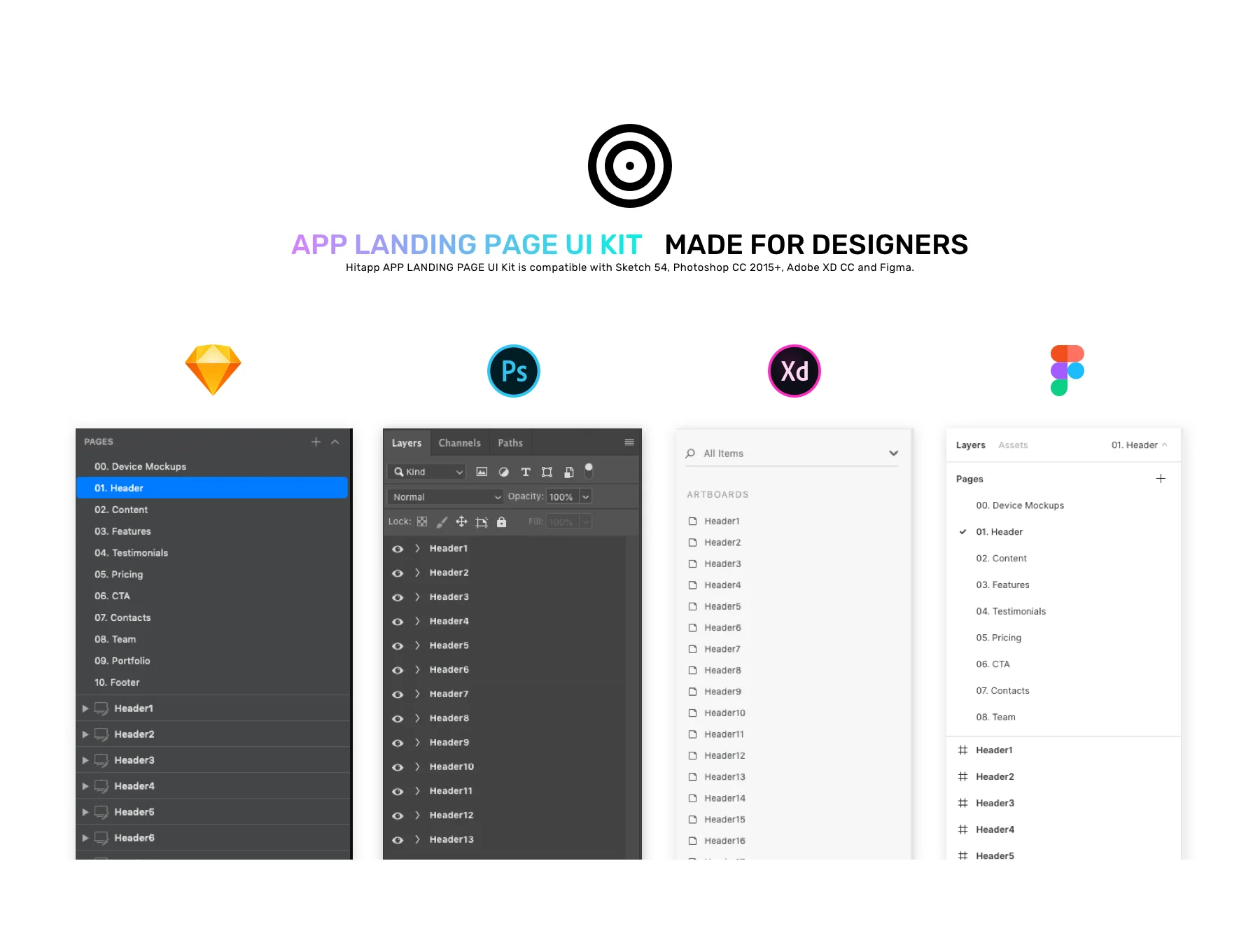 HitApp - Desktop and Mobile APP Landing Page UI Kit 8