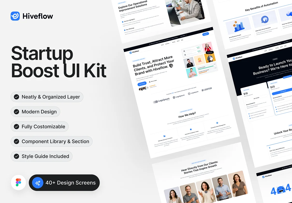 HiveFlow – Modern UI Kit for Startups