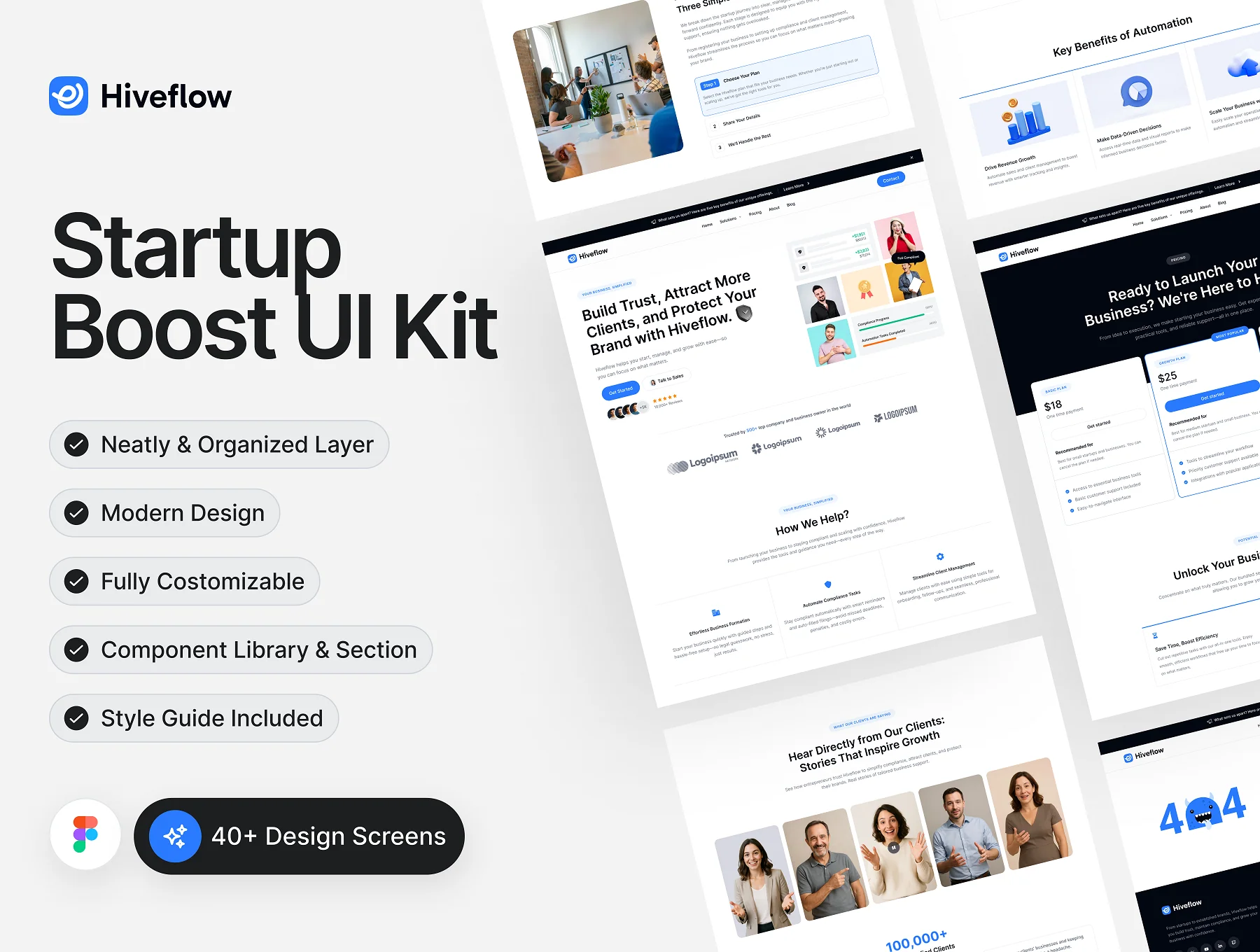 HiveFlow – Modern UI Kit for Startups