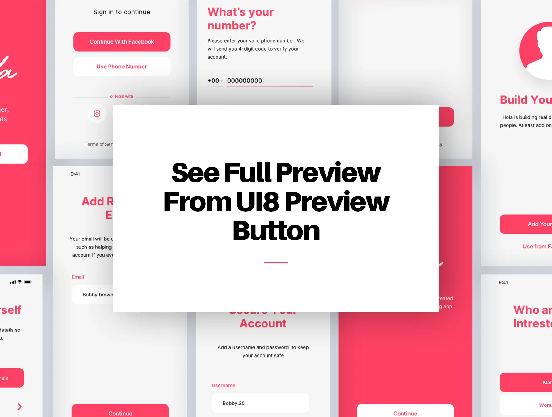 Hola - Dating, Relationship & Social Media App UI Kit 6