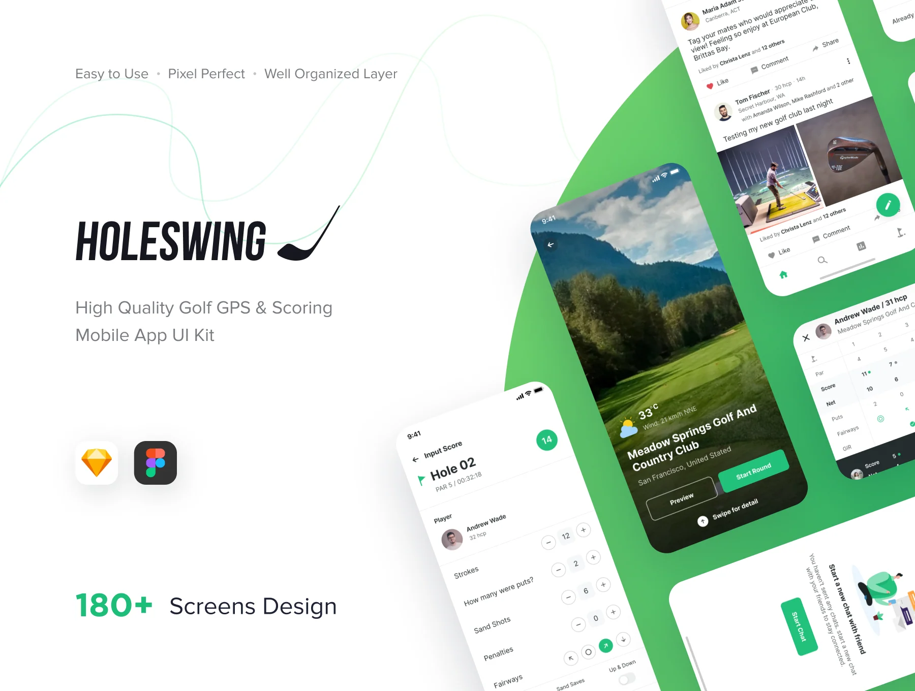 Holeswing Golf GPS Track and Match Score Mobile App