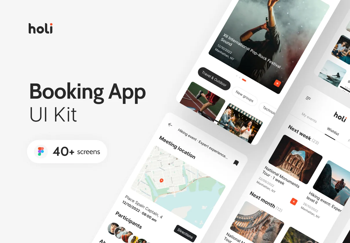 Holi · Booking App UI Kit
