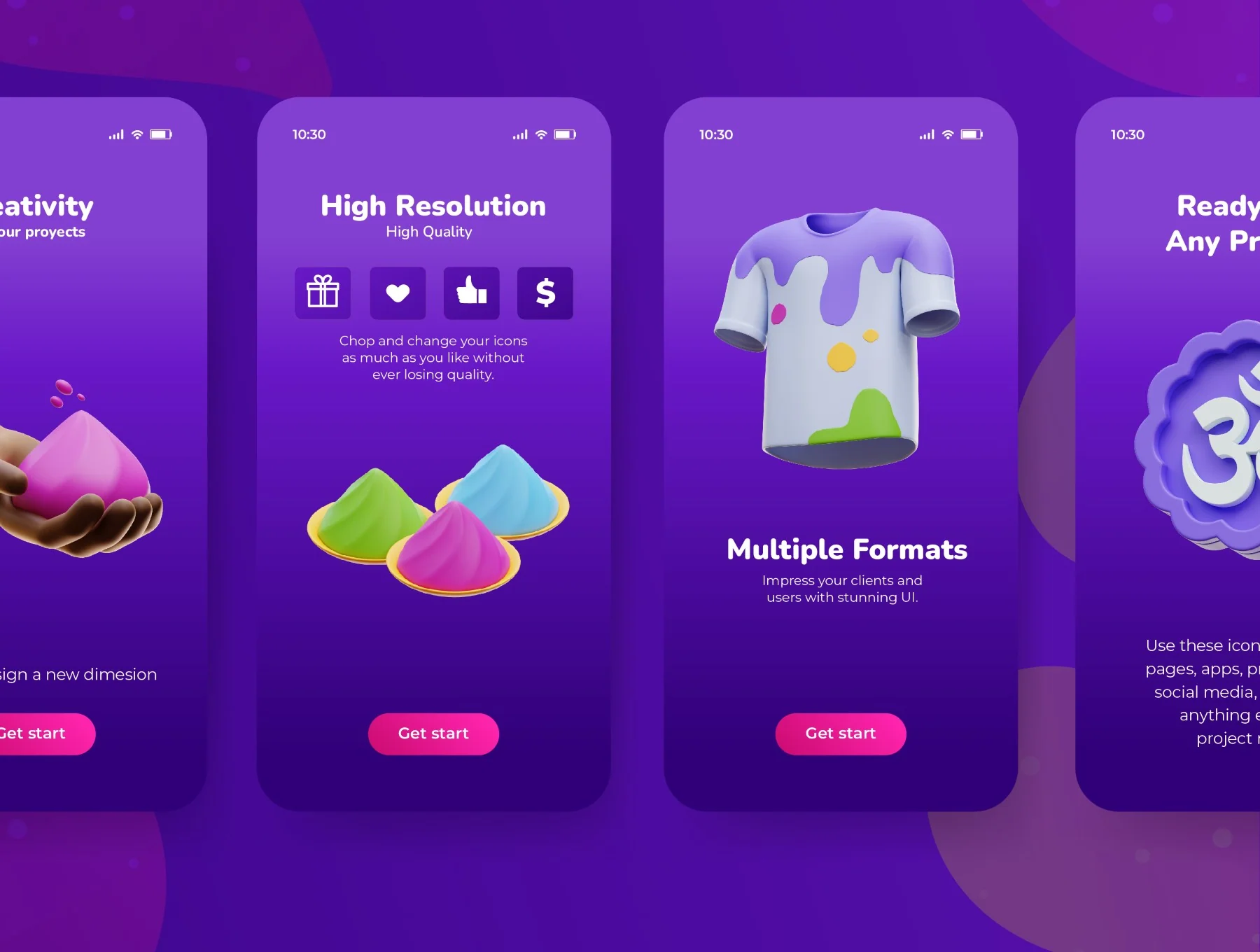 Holi Festival - 3D illustration Pack 3