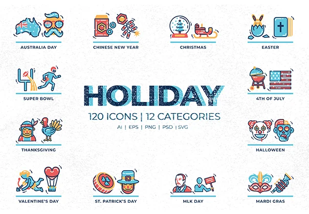 120 Holiday Icons