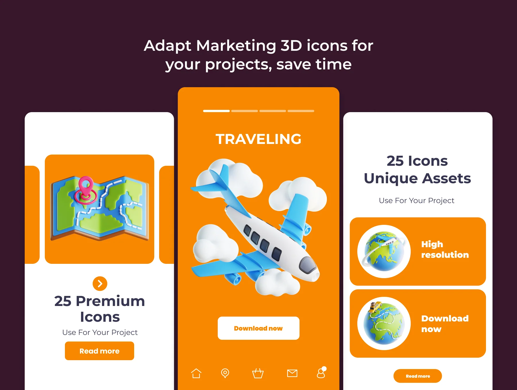 Holiday Travel 3D Illustration Pack 3