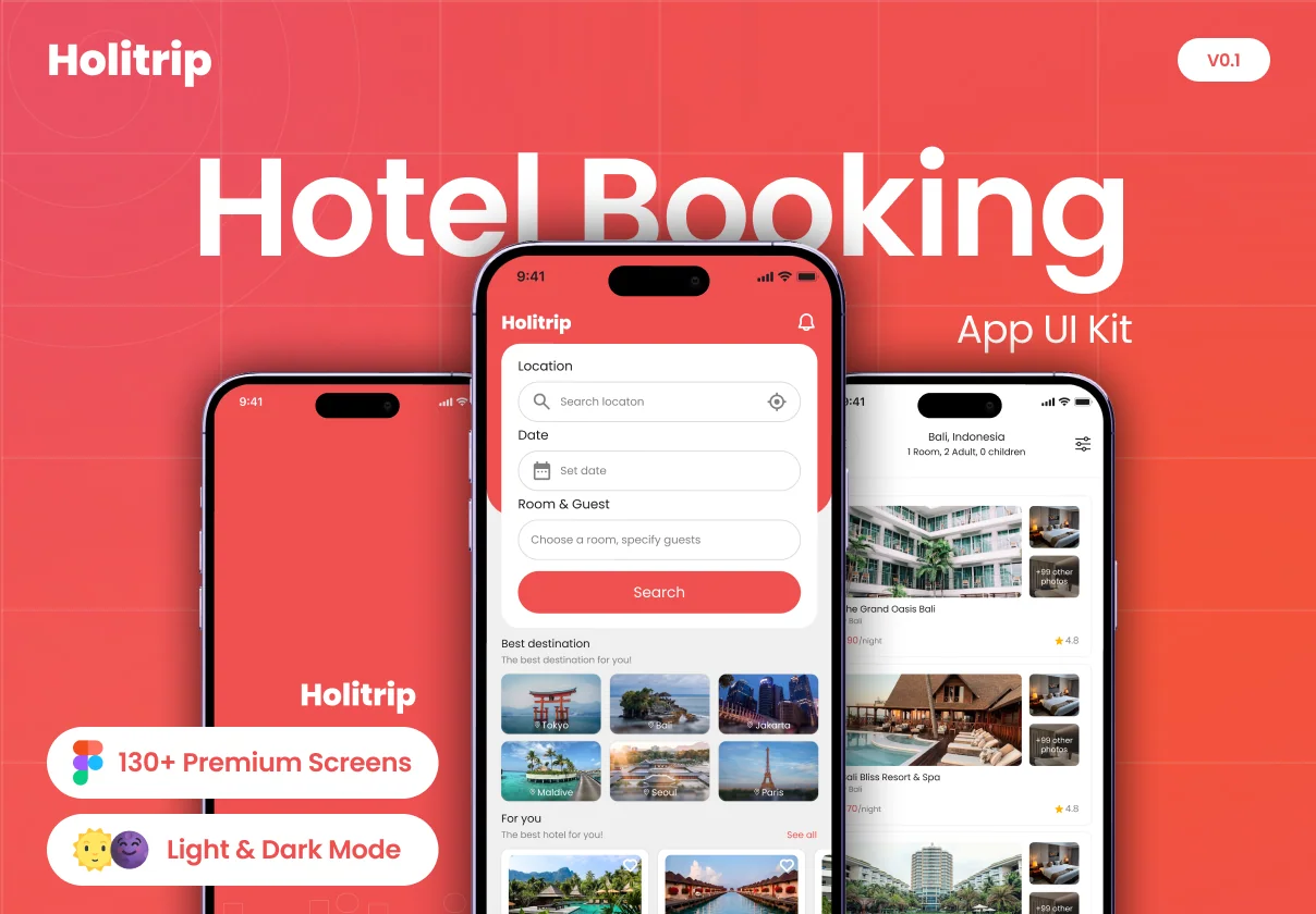 Holitrip - Hotel Booking App UI Kit