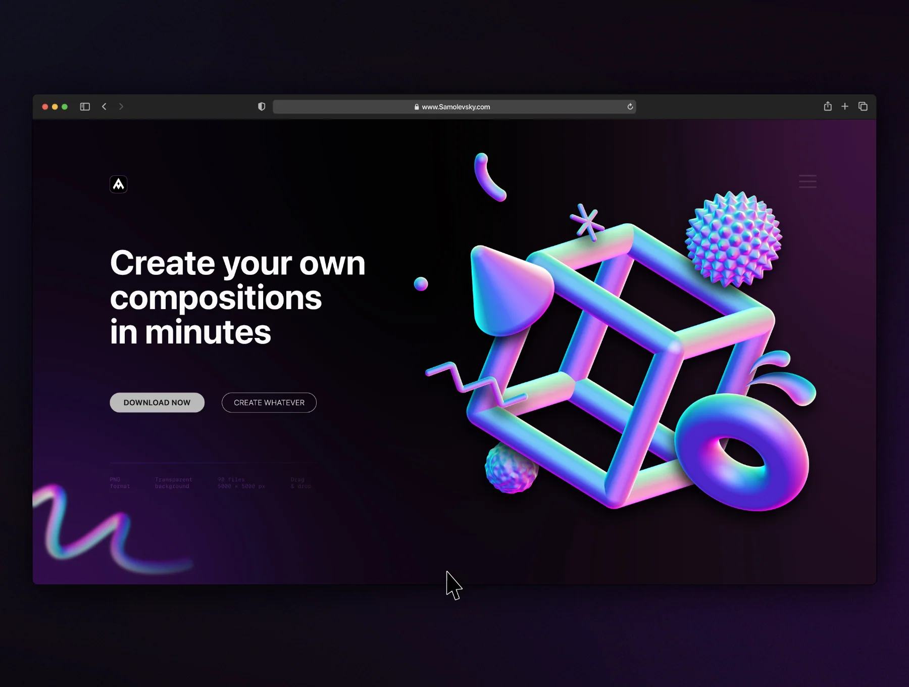 Holographic 3D shapes collection 7