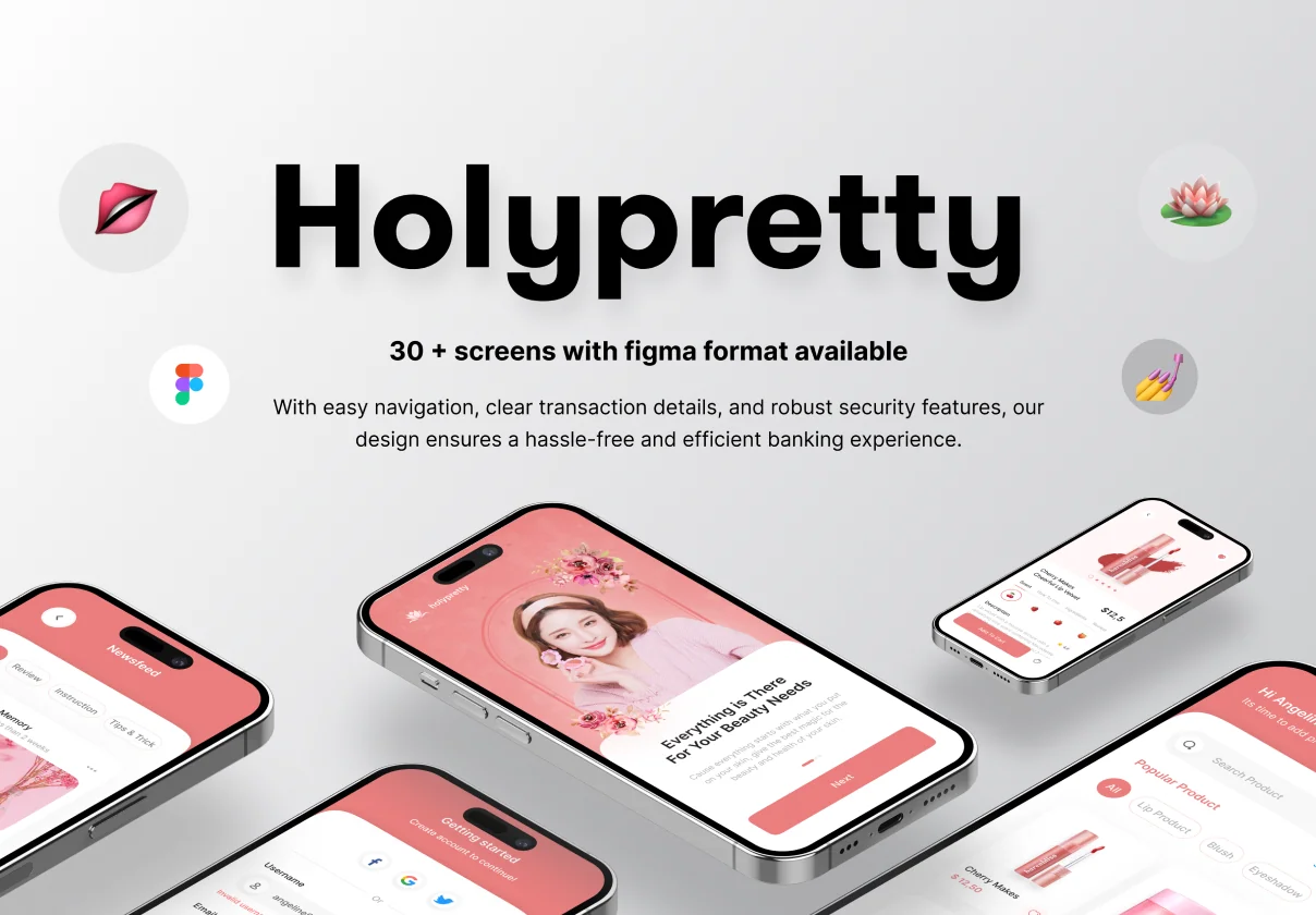 Holypretty - Beauty Product Ui kit Mobile