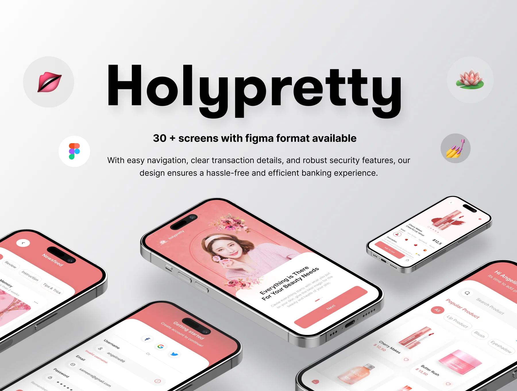 Holypretty - Beauty Product Ui kit Mobile